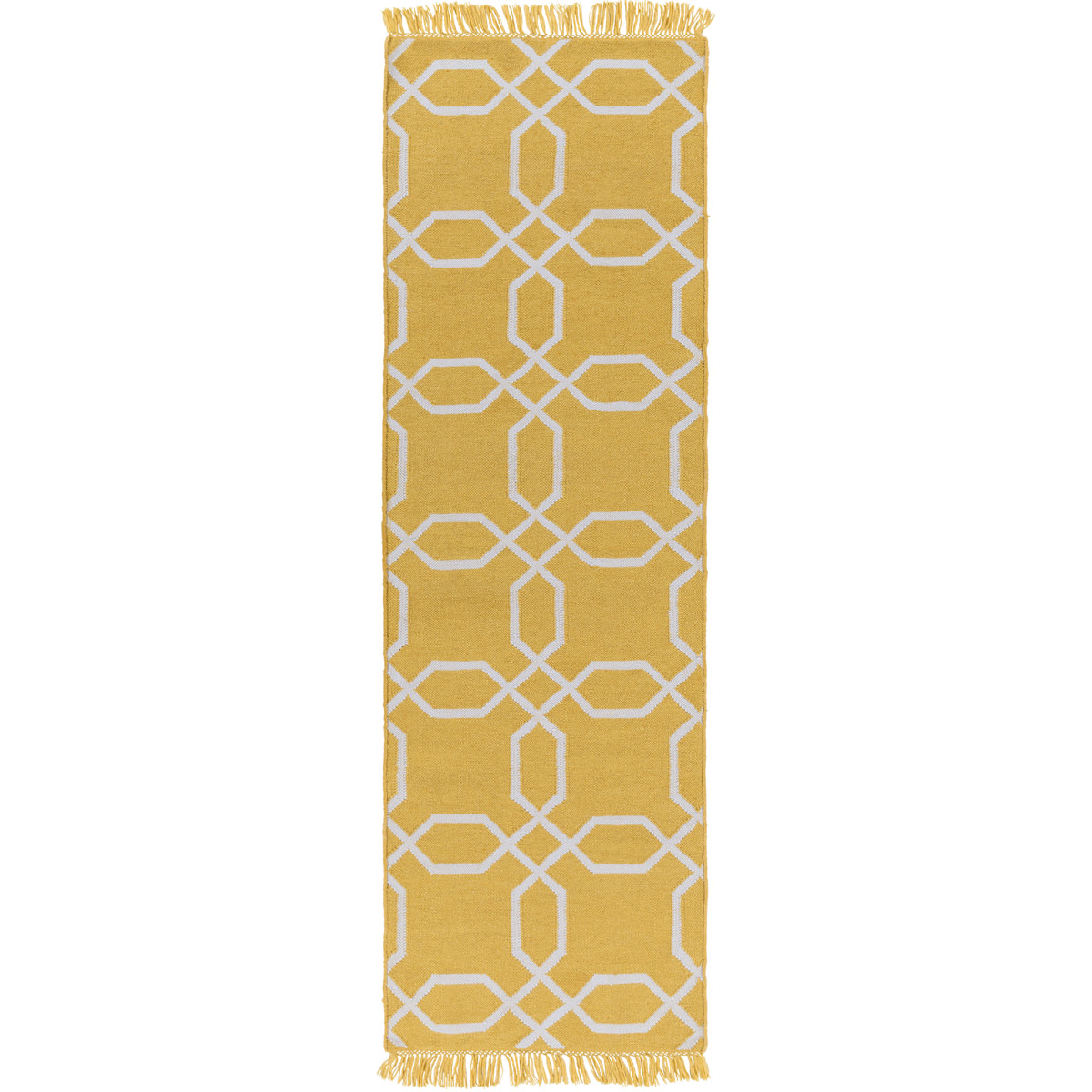 Lagoon 156 X 108 inch Bright Yellow, White Rug