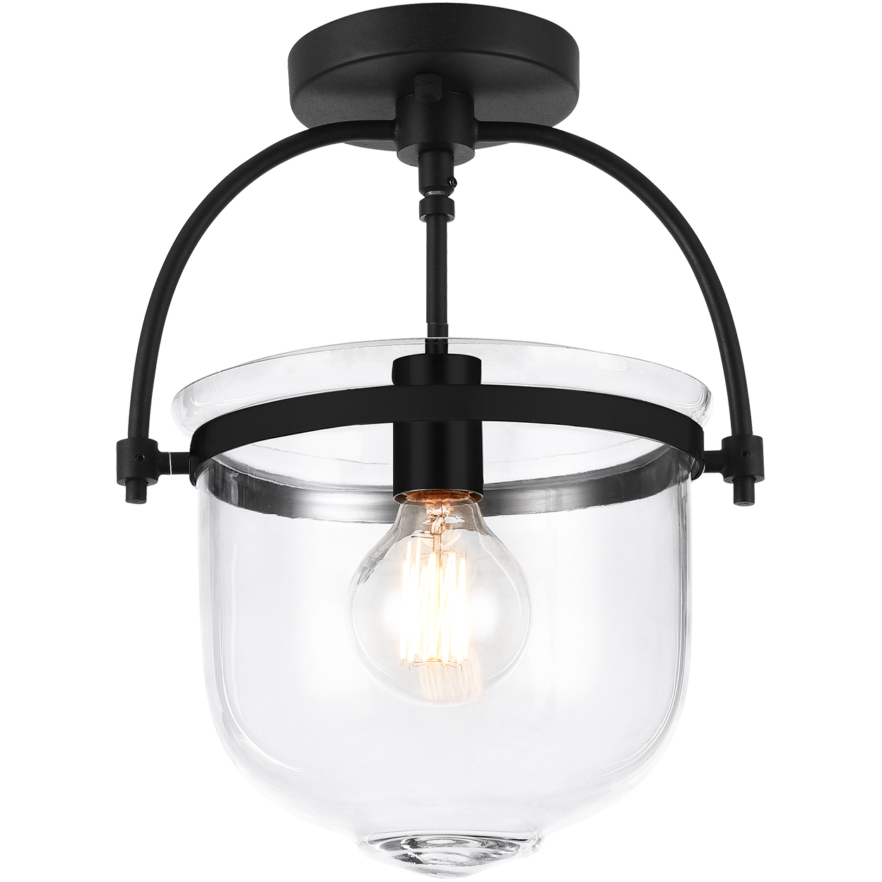 Ceramiche 1 Light 11.38 inch Matte Black Flush Mount Ceiling Light