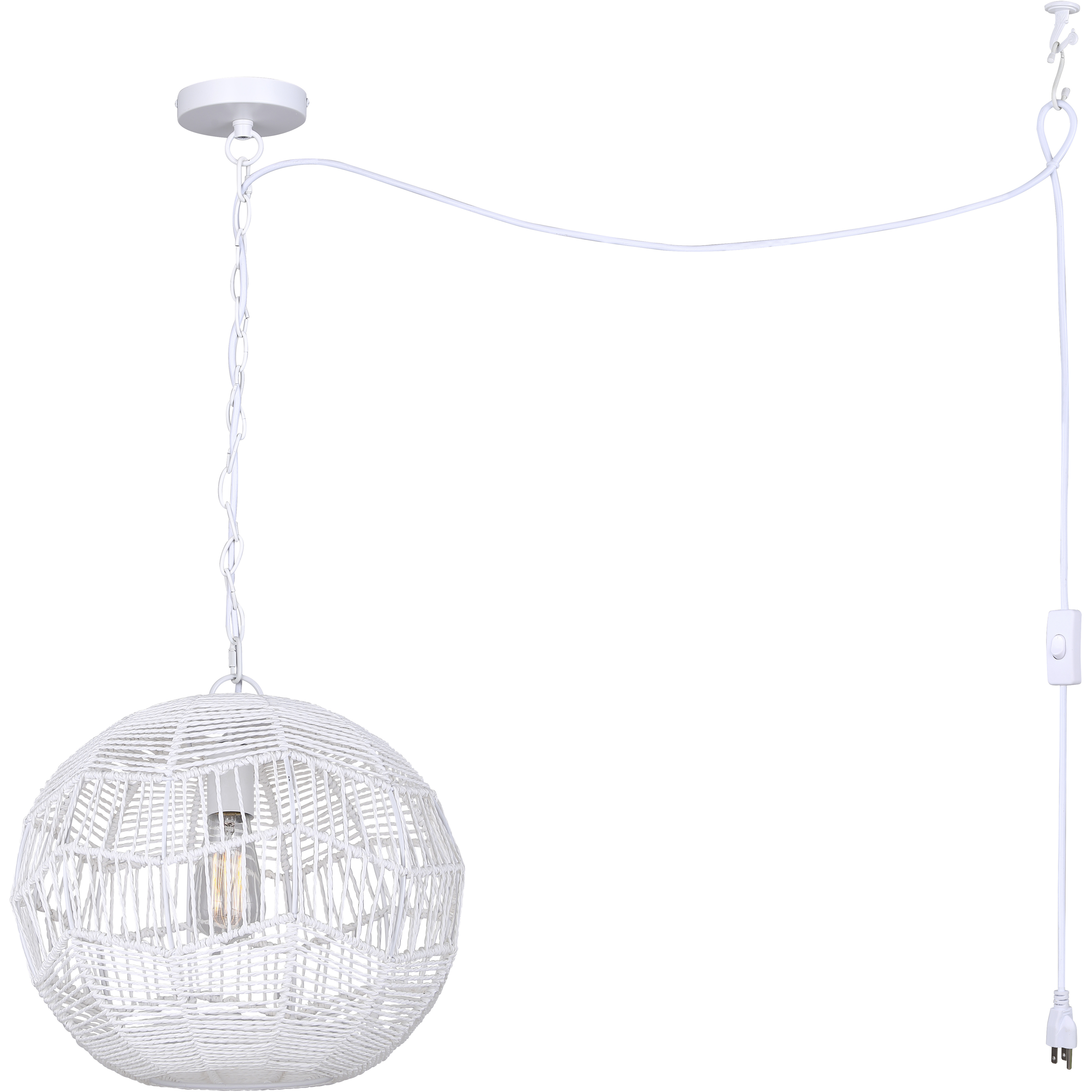 Valence 1 Light 15 inch White Pendant Ceiling Light