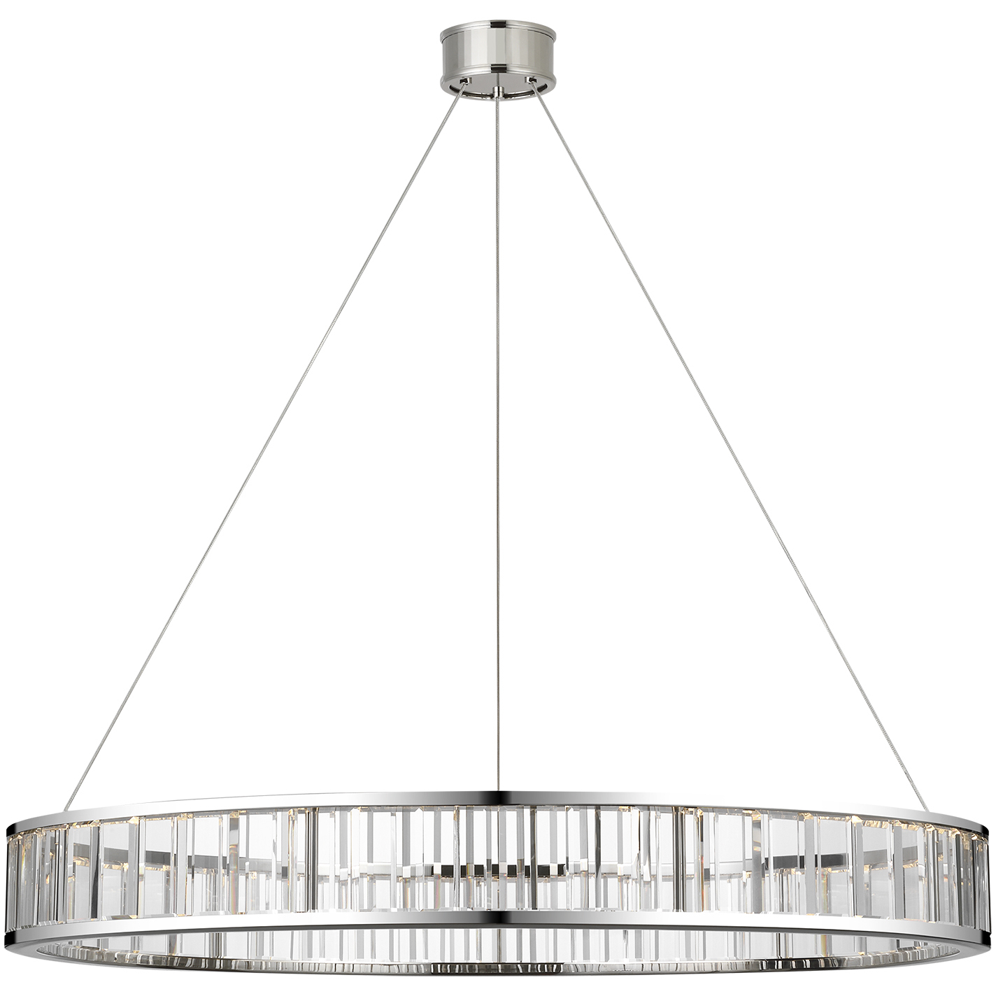 Chapman & Myers Iterna LED 40 inch Polished Nickel Ring Chandelier Ceiling Light in Crystal
