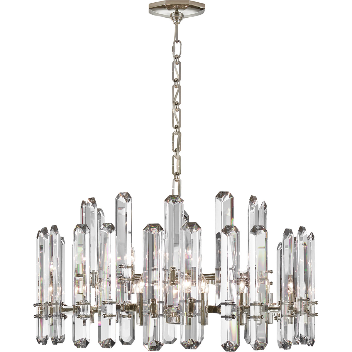 AERIN Bonnington 18 Light 32 inch Polished Nickel Chandelier Ceiling Light in Crystal, Large