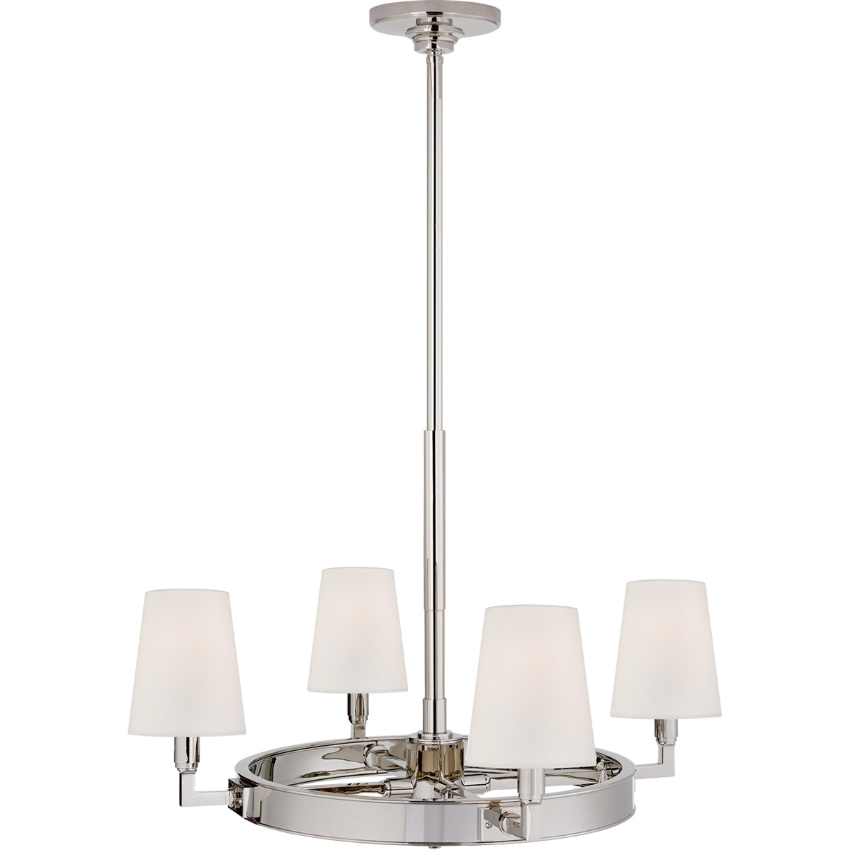 Thomas O'Brien Watson 4 Light 27.5 inch Polished Nickel Chandelier Ceiling Light, Small Ring