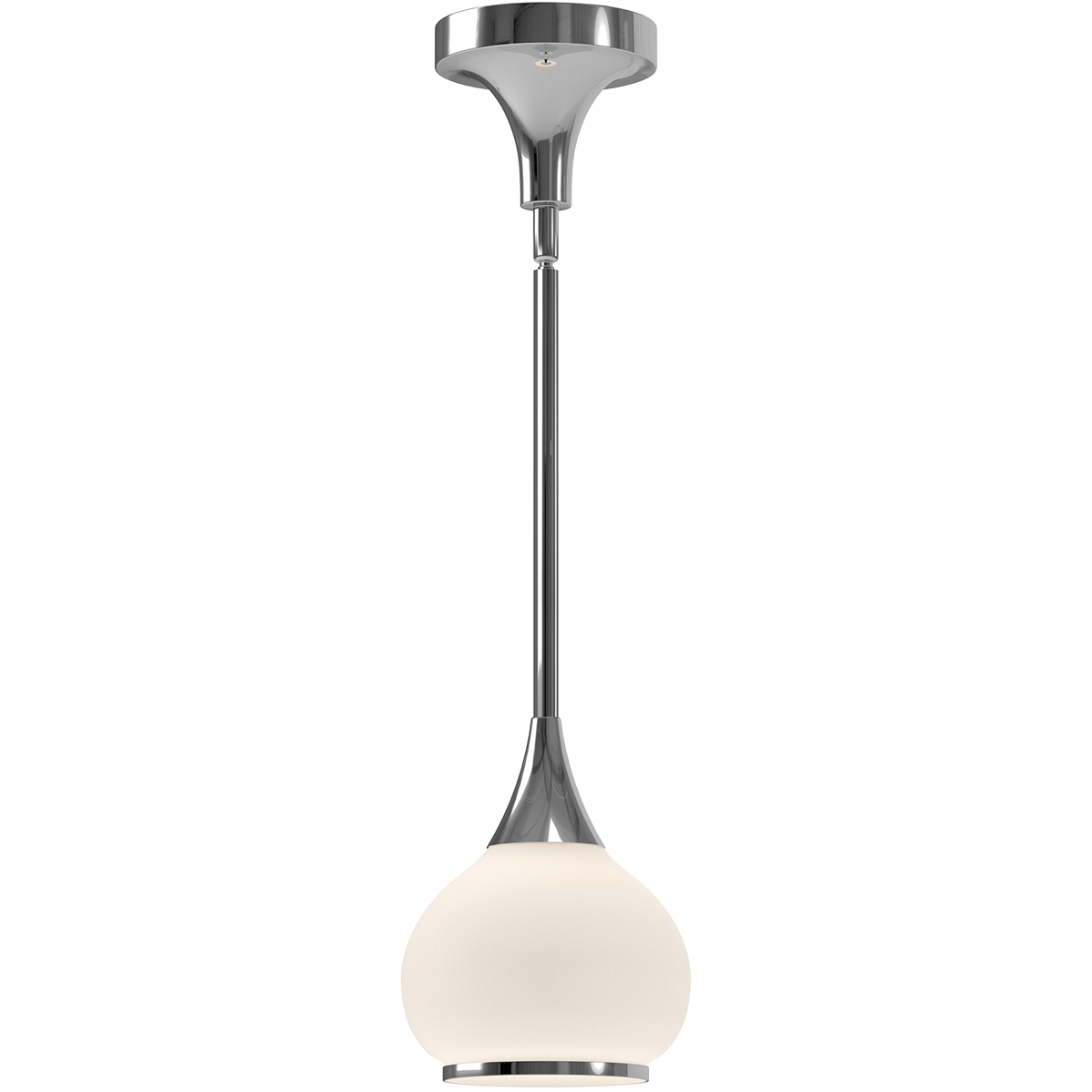 Alora Mood Hazel 1 Light 6.63 inch Chrome Pendant Ceiling Light in Matte Opal Glass