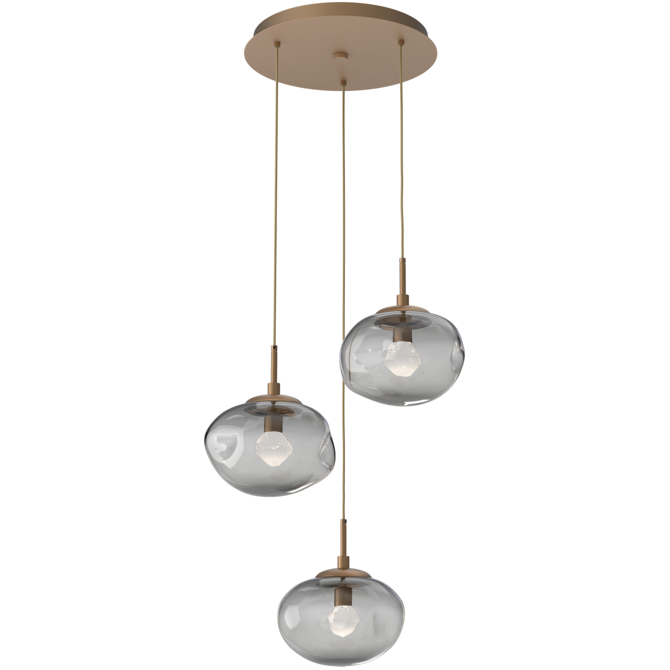 Nova LED LED Novel Brass Chandelier Ceiling Light, Round Multi-Pendant