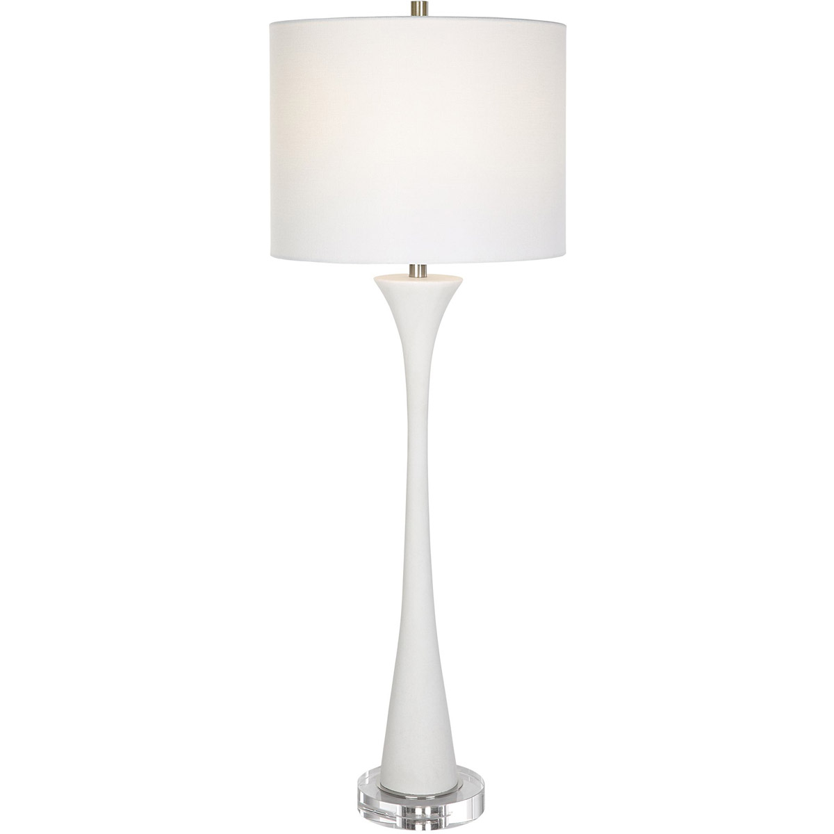 Fountain 34 inch 150.00 watt Granulated White Marble and Crystal Buffet Lamp Portable Light