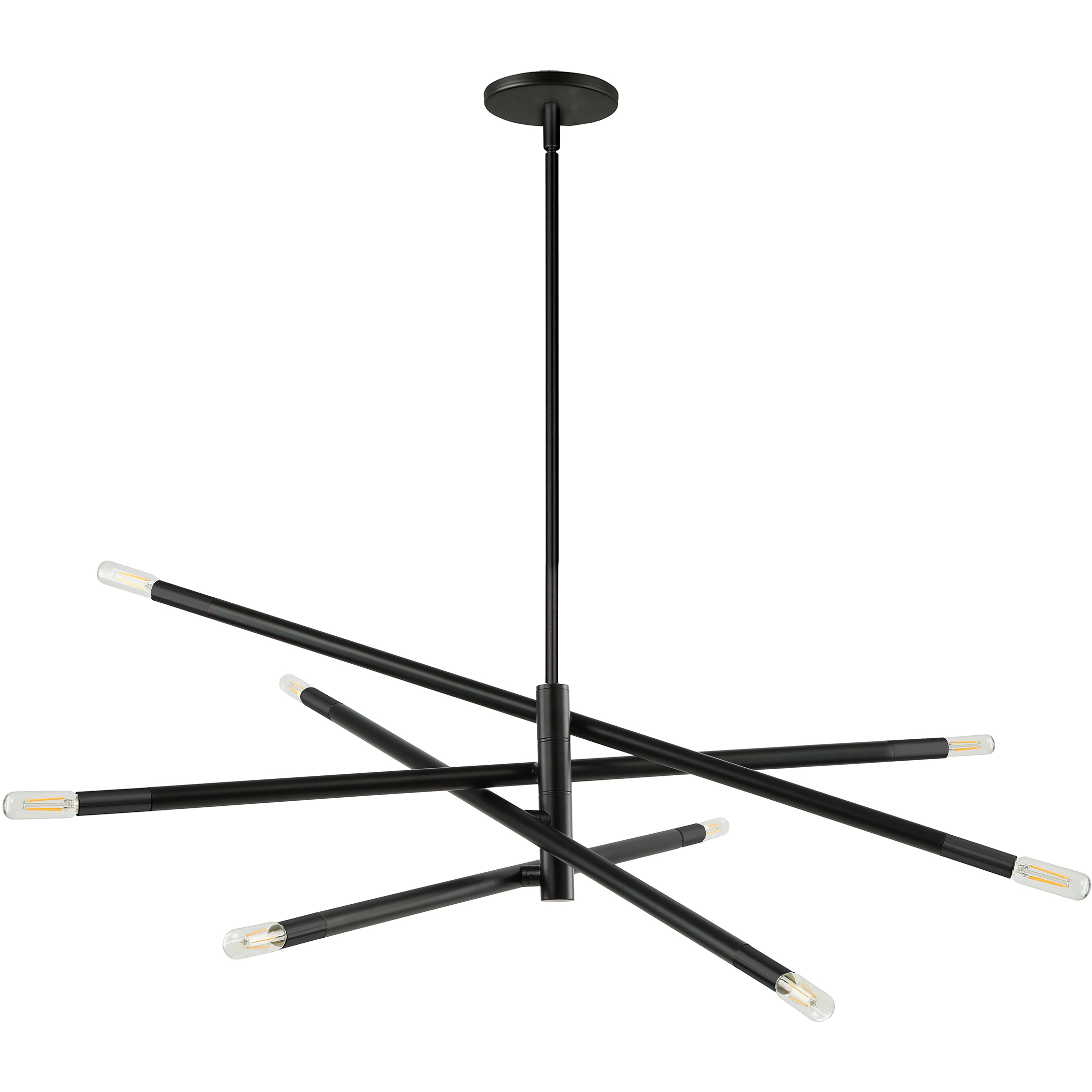 Wand 8 Light 50 inch Matte Black Chandelier Ceiling Light