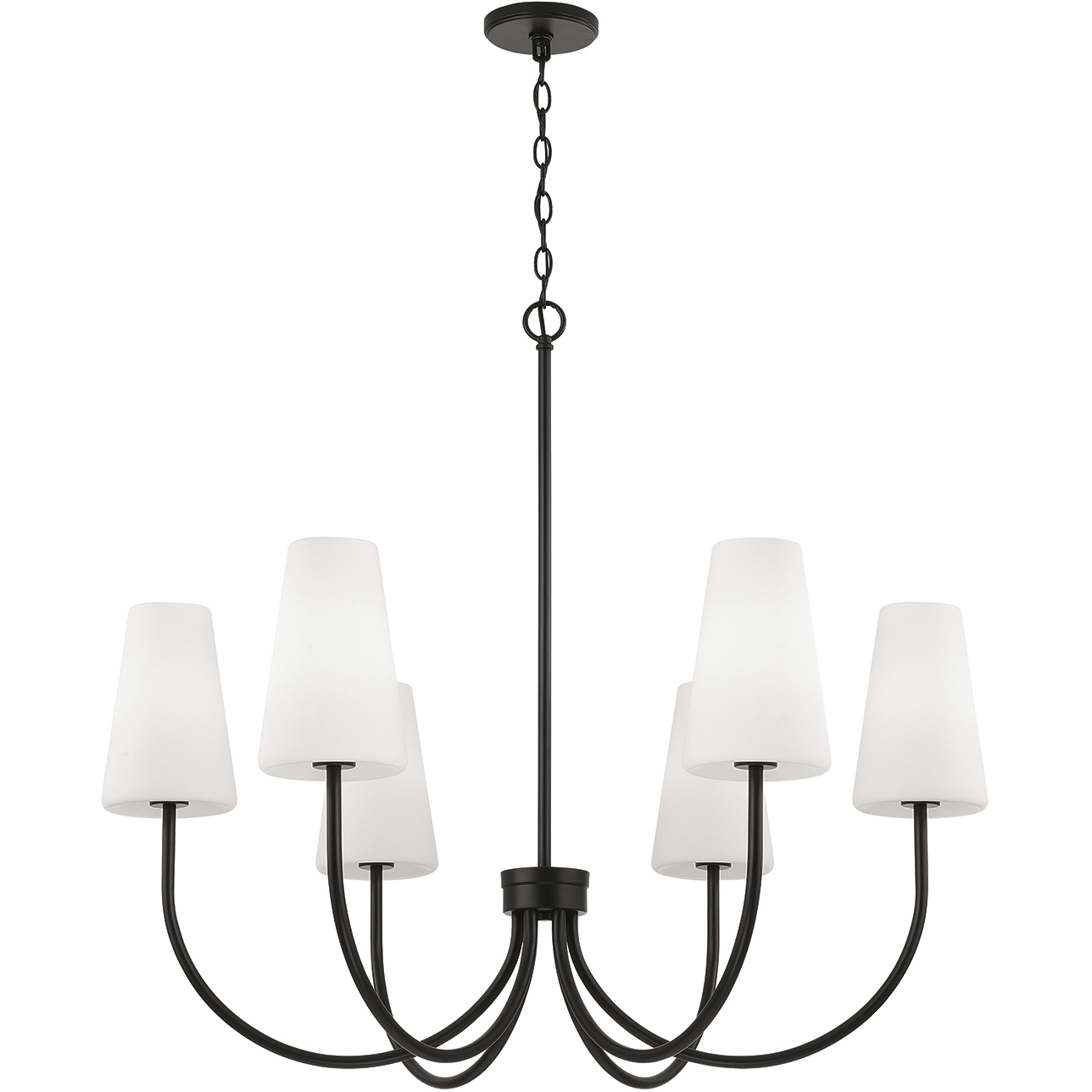 Averitt 6 Light 37.25 inch Matte Black Chandelier Ceiling Light