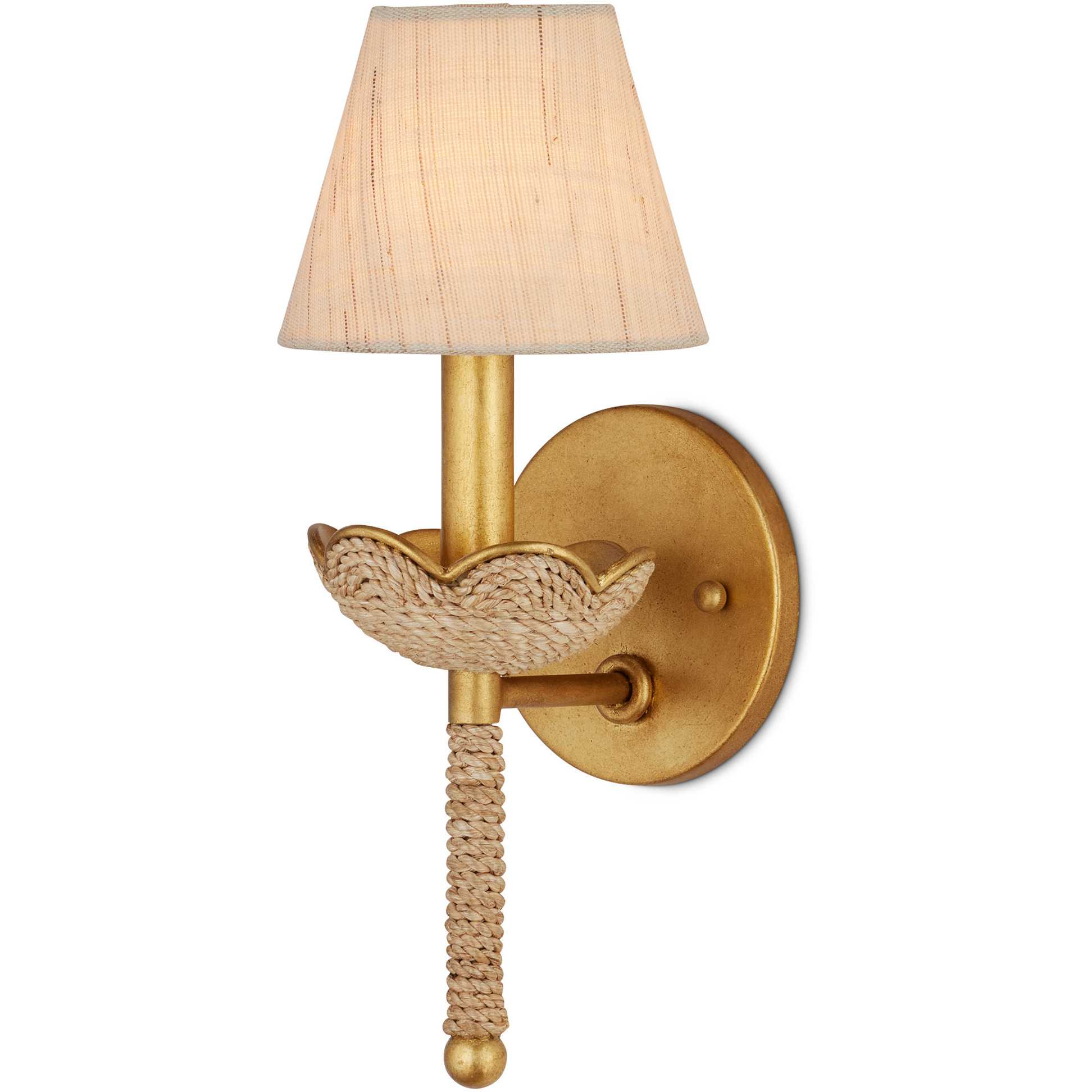 Vichy 1 Light 5 inch Contemporary Gold Leaf Wall Sconce Wall Light, Suzanne Duin Collection
