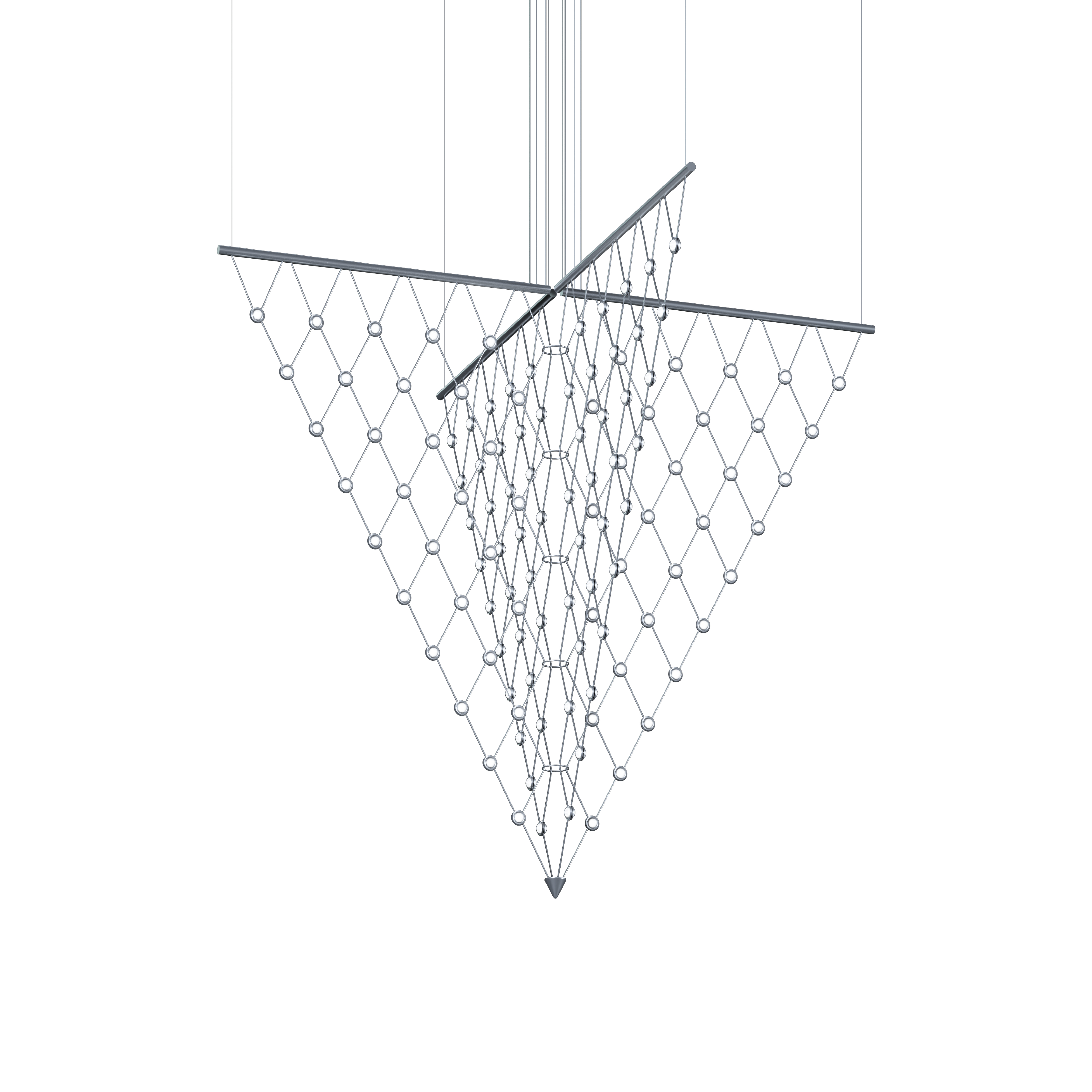 Constellation Galaxy Matrix LED 81.25 inch Bright Satin Aluminum Pendant Ceiling Light