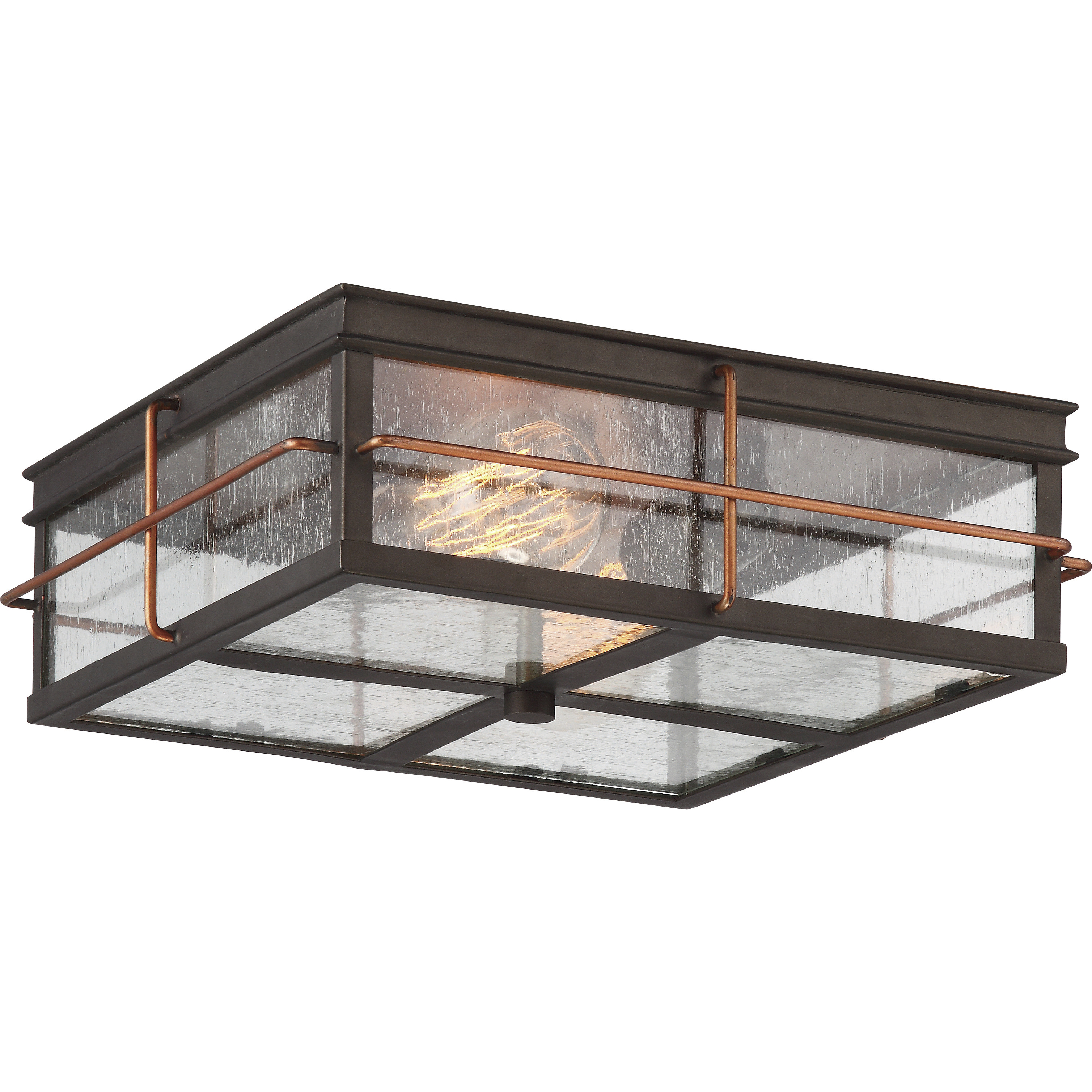 Howell 2 Light 12 inch Bronze and Copper Accents Outdoor Flush Mount