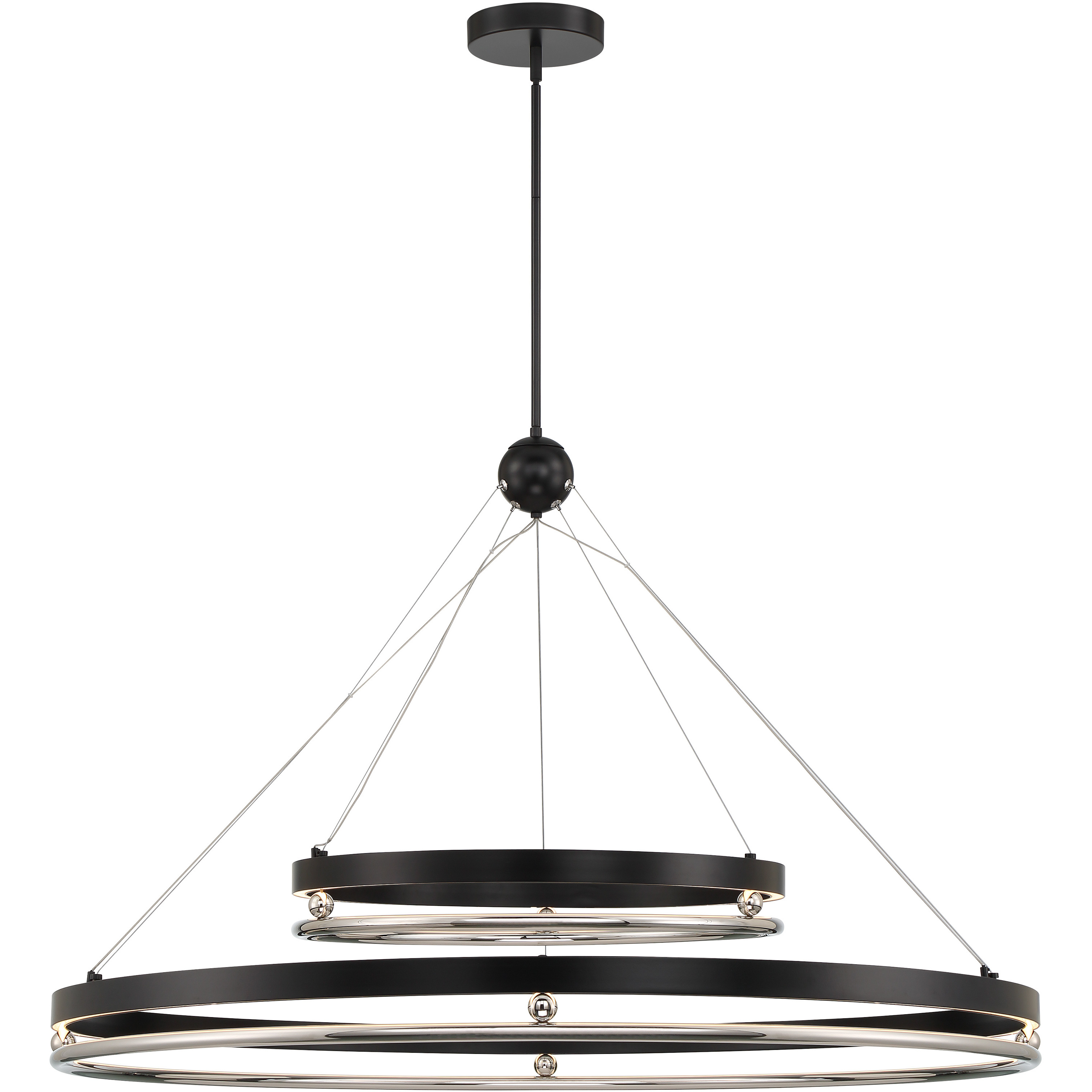 Grande Illusion LED 48.5 inch Coal with Polished Nickel Pendant Ceiling Light