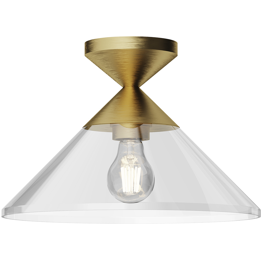 Alora Mood Mauer 1 Light 12.5 inch Brushed Gold Semi Flush Mount Ceiling Light in Clear Glass