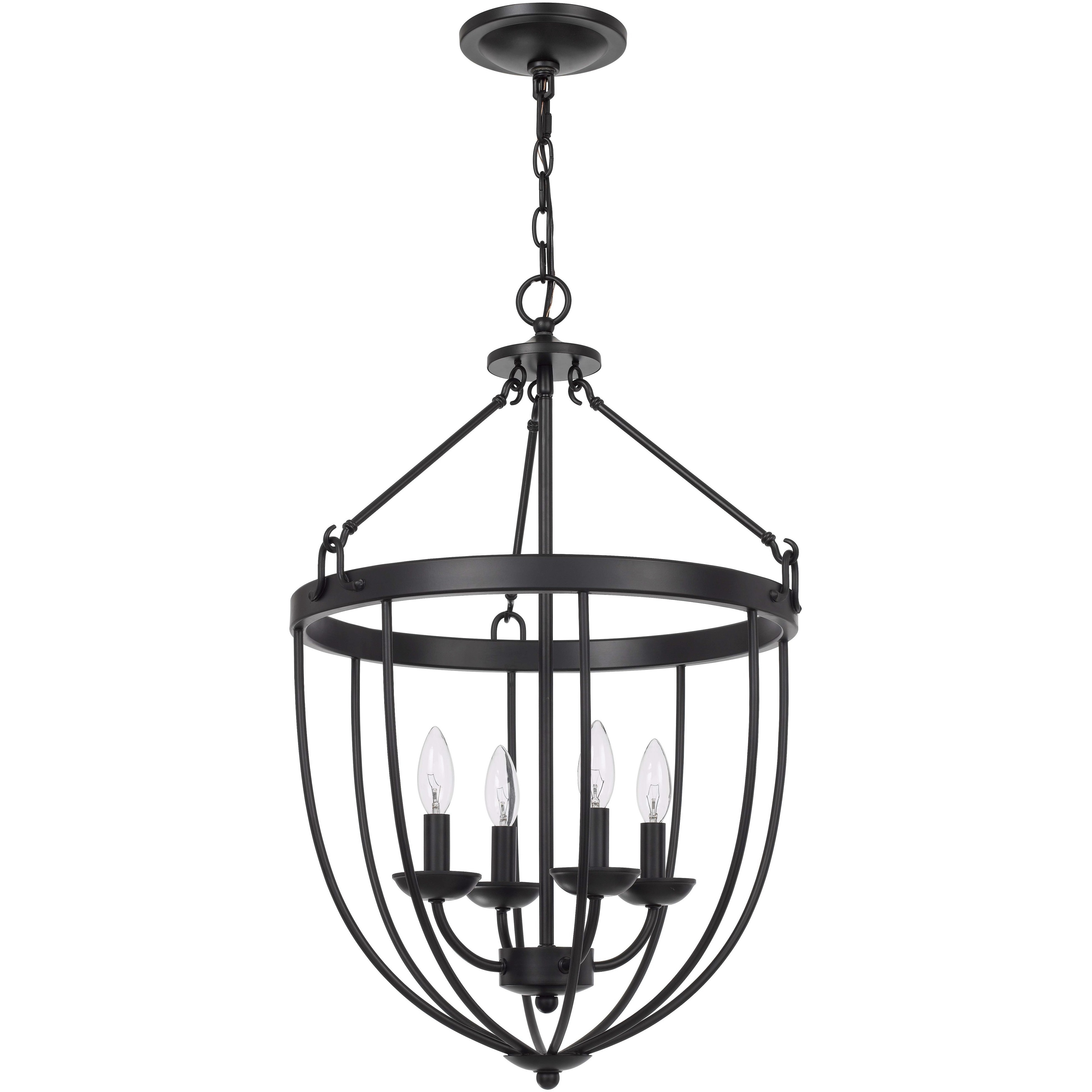 Grafton 4 Light 18.63 inch Matte Black Chandelier Ceiling Light