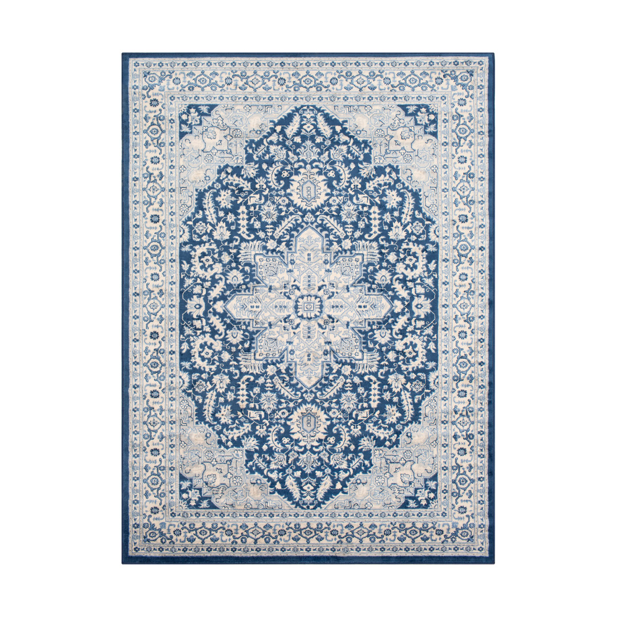 Monaco 87 X 63 inch Navy/Bright Blue/Cream/Silver Gray/Medium Gray Rugs