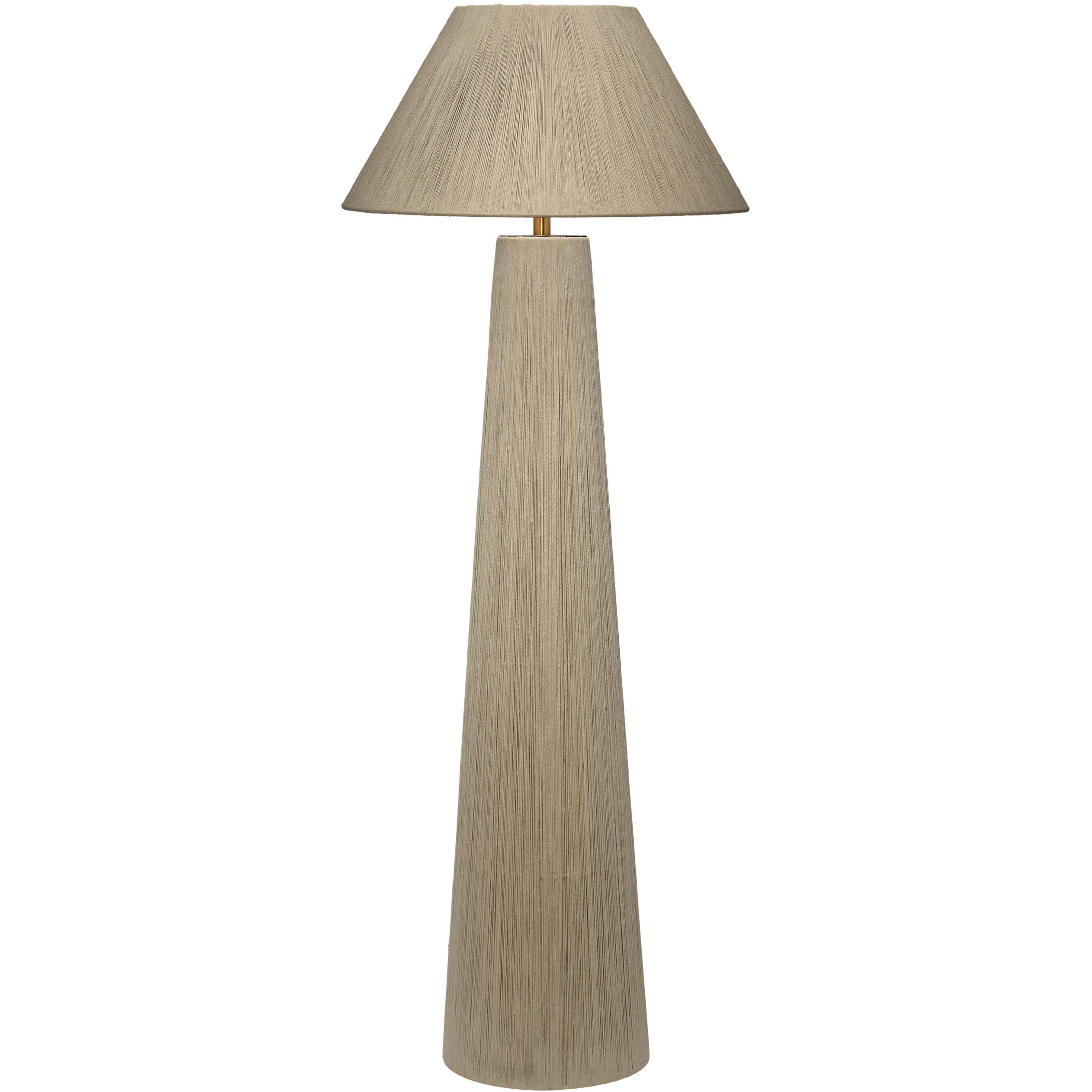 Tension 61 inch 150 watt Cream Jute Rope and Antique Brass Floor Lamp Portable Light