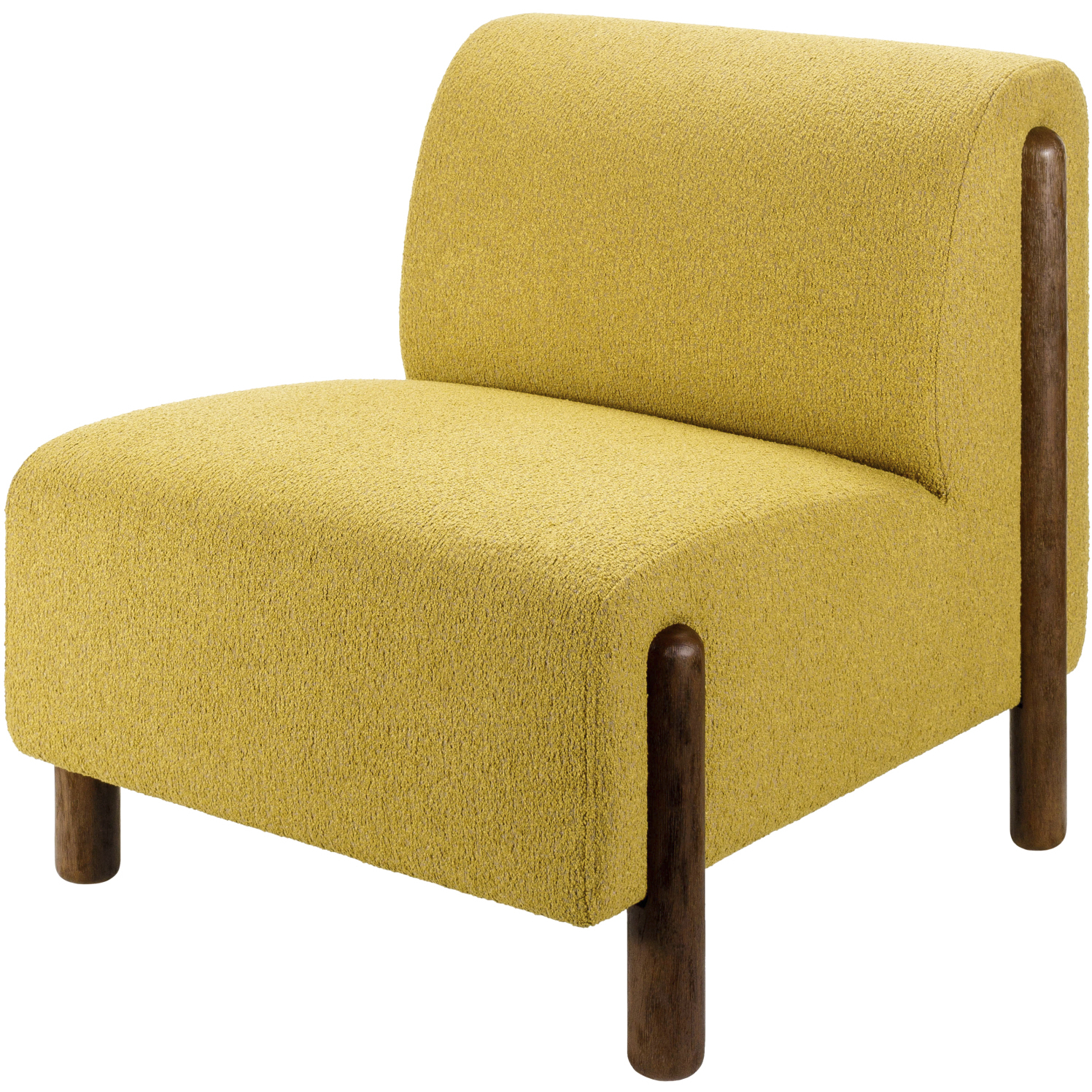Kenwood Upholstery: Yellow; Base: Dark Brown Accent Chairs