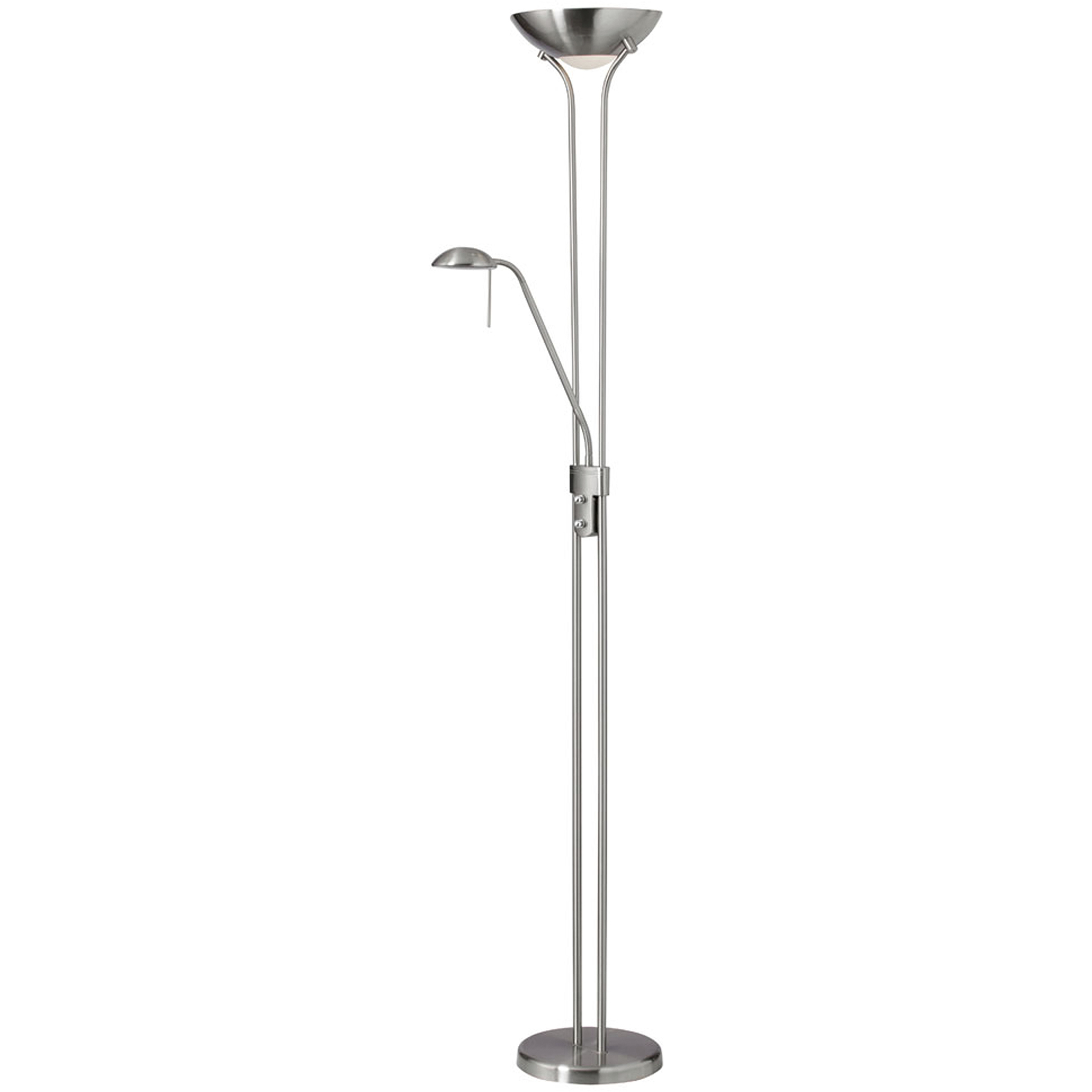 Contemporary 71 inch 100 watt Satin Chrome Task Floor Lamp Portable Light, Gooseneck