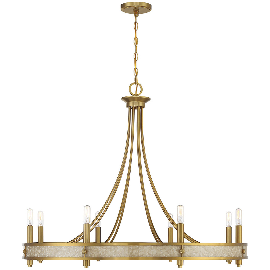 Camden 8 Light 36 inch Warm Brass Chandelier Ceiling Light