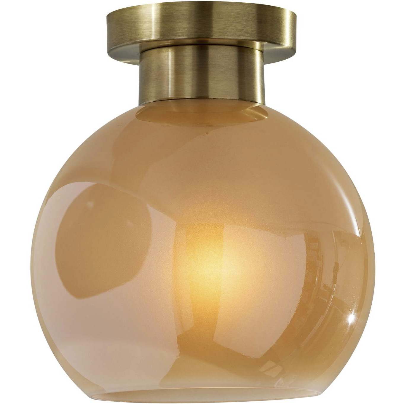 Atticus 9 inch Antique Brass Flush Mount Ceiling Light