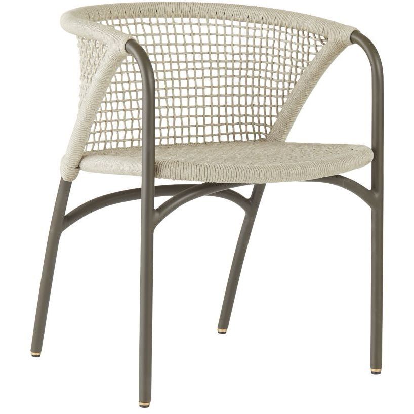 Enzo Buff and Blackened Bronze Outdoor Dining Chair