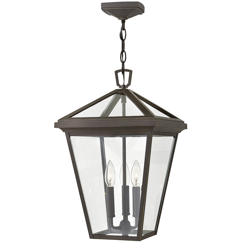 Estate Series Alford Place 3 Light 12 inch Oil Rubbed Bronze Outdoor Hanging Lantern in Non-LED