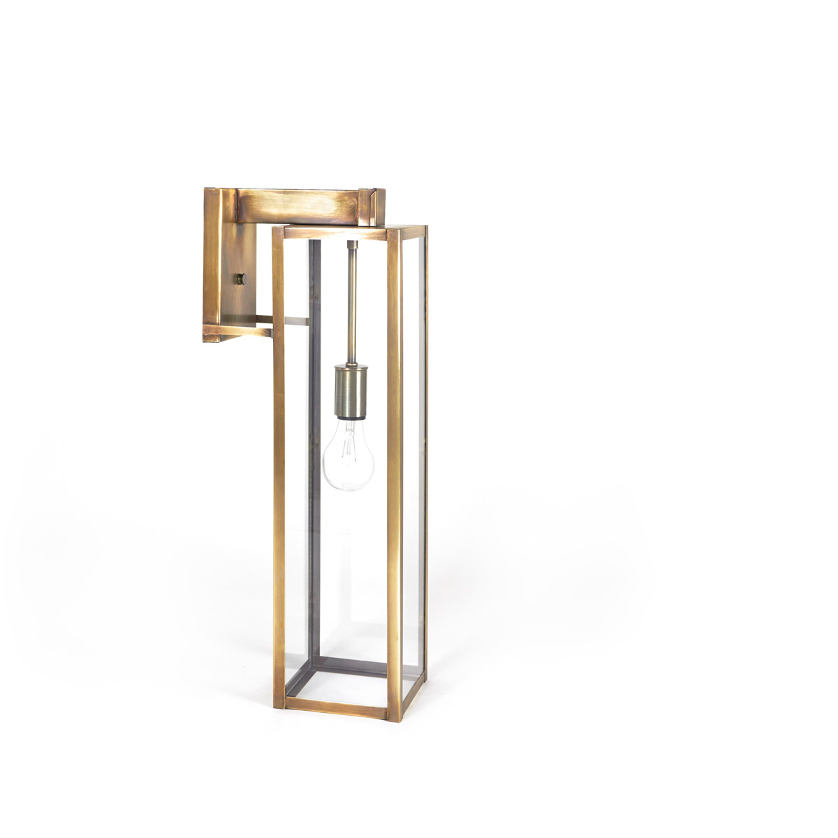 Uptown 1 Light 21.75 inch Dark Brass Outdoor Wall Light in Clear Seedy Glass, Large