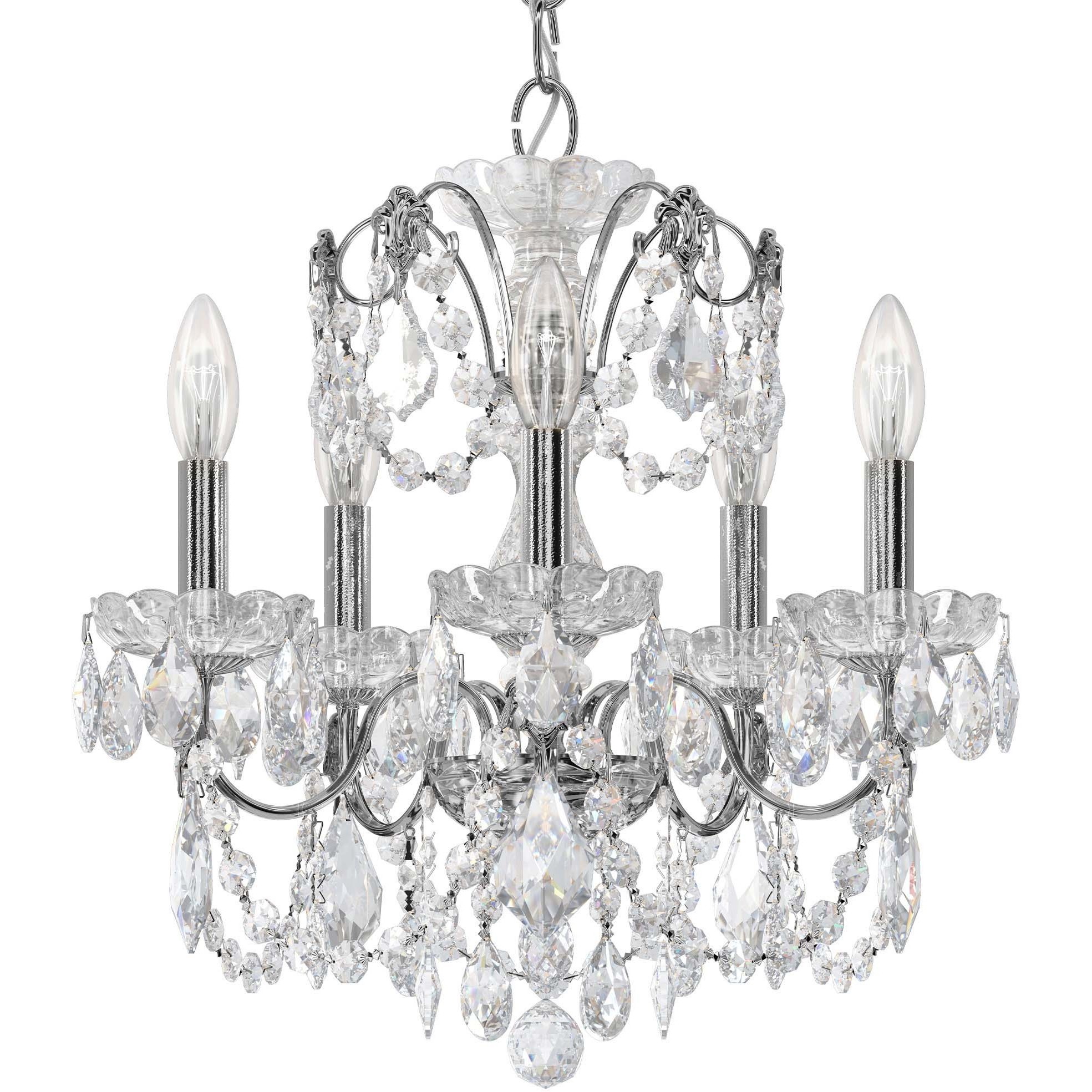Century 5 Light 17 inch Polished Silver Chandelier Ceiling Light