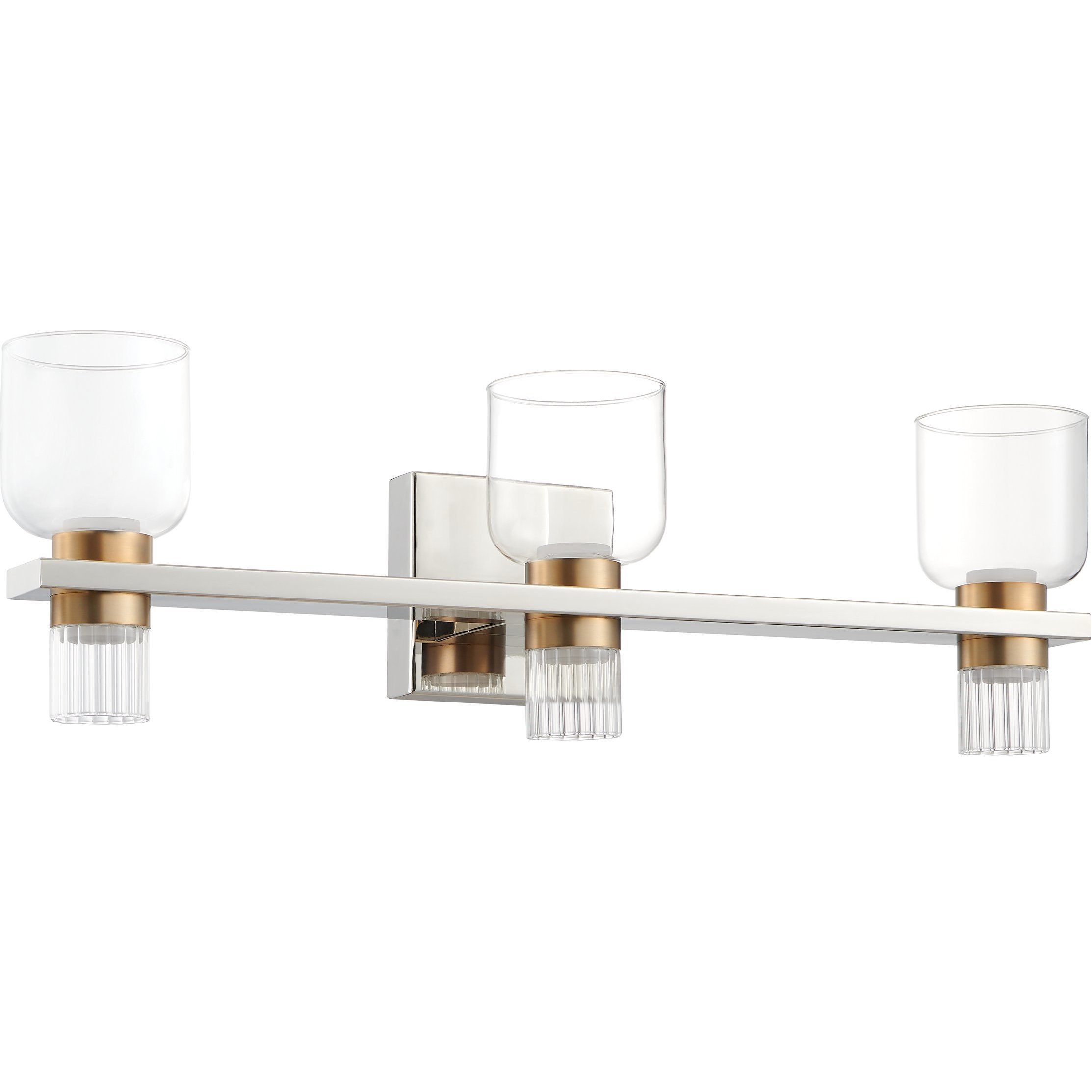 Amelia LED 24 inch Polished Nickel and Champagne Gold Vanity Light Wall Light