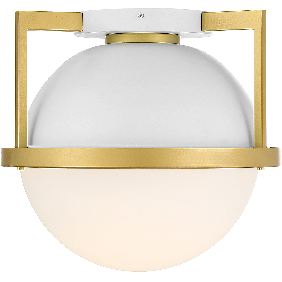 Carlysle 1 Light 15 inch White with Warm Brass Accents Flush Mount Ceiling Light in White/Warm Brass