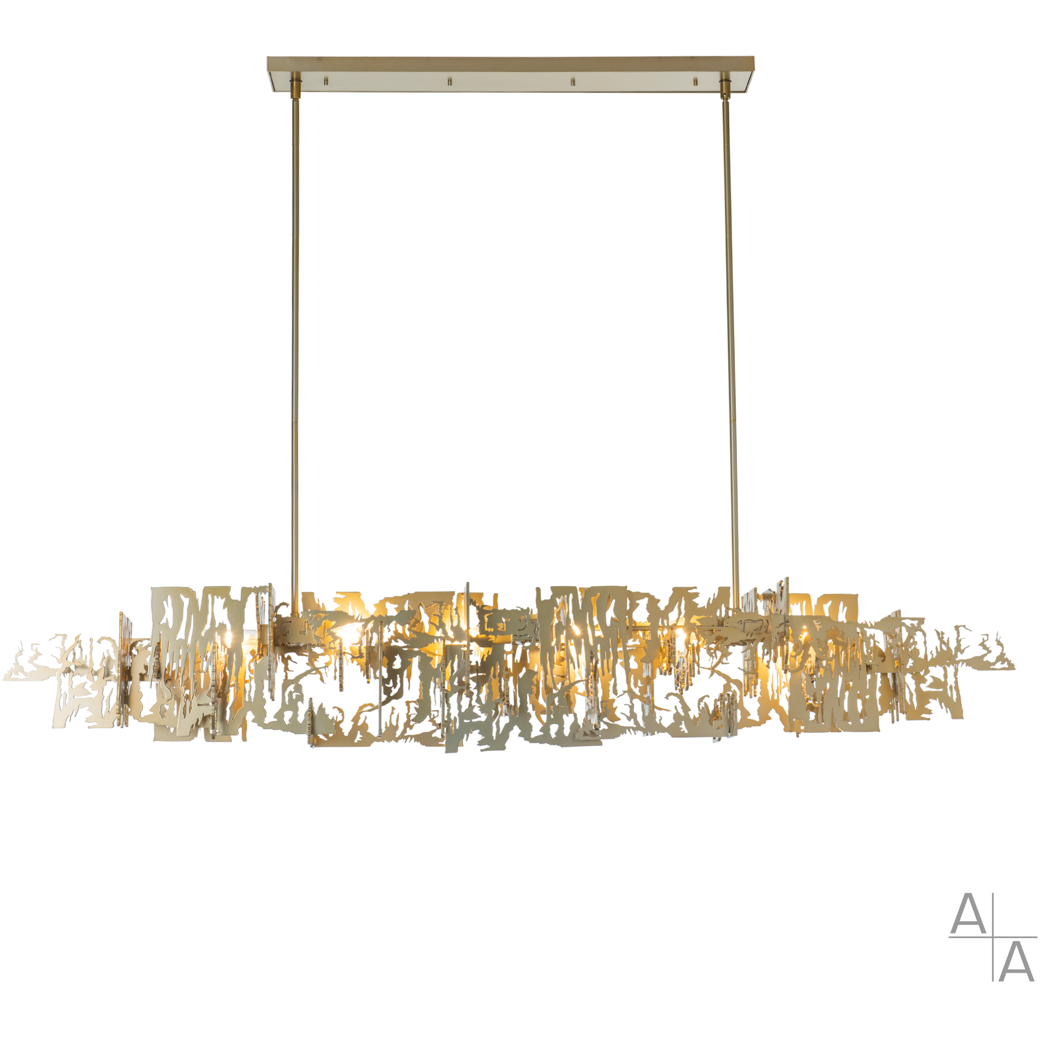 Brutus 6 Light 63 inch Modern Brass Pendant Ceiling Light, Large