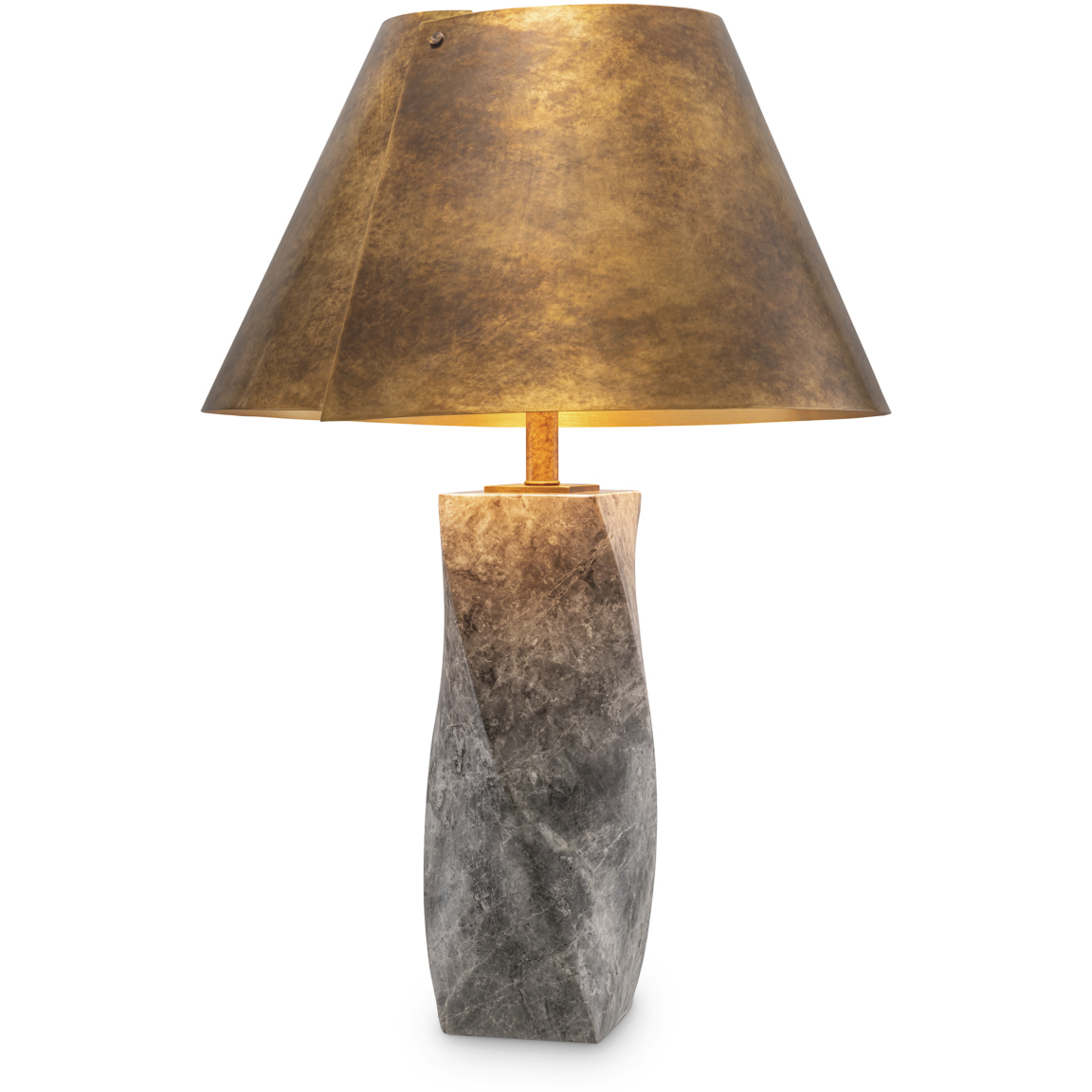 Camelia 30.71 inch 40 watt Antique Brass and Grey Marble Table Lamp Portable Light in Antique Brass with Grey Marble