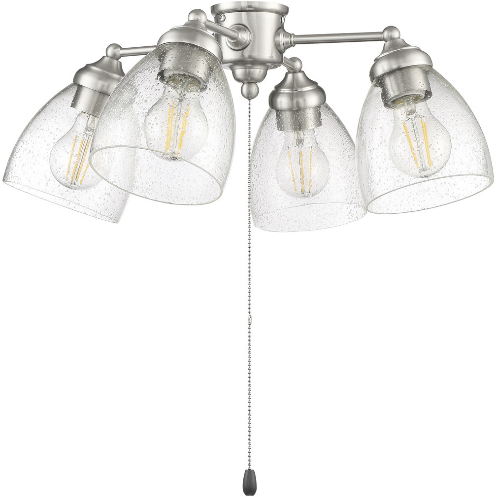 Universal LED LED Filament Brushed Polished Nickel Fan Light Kit
