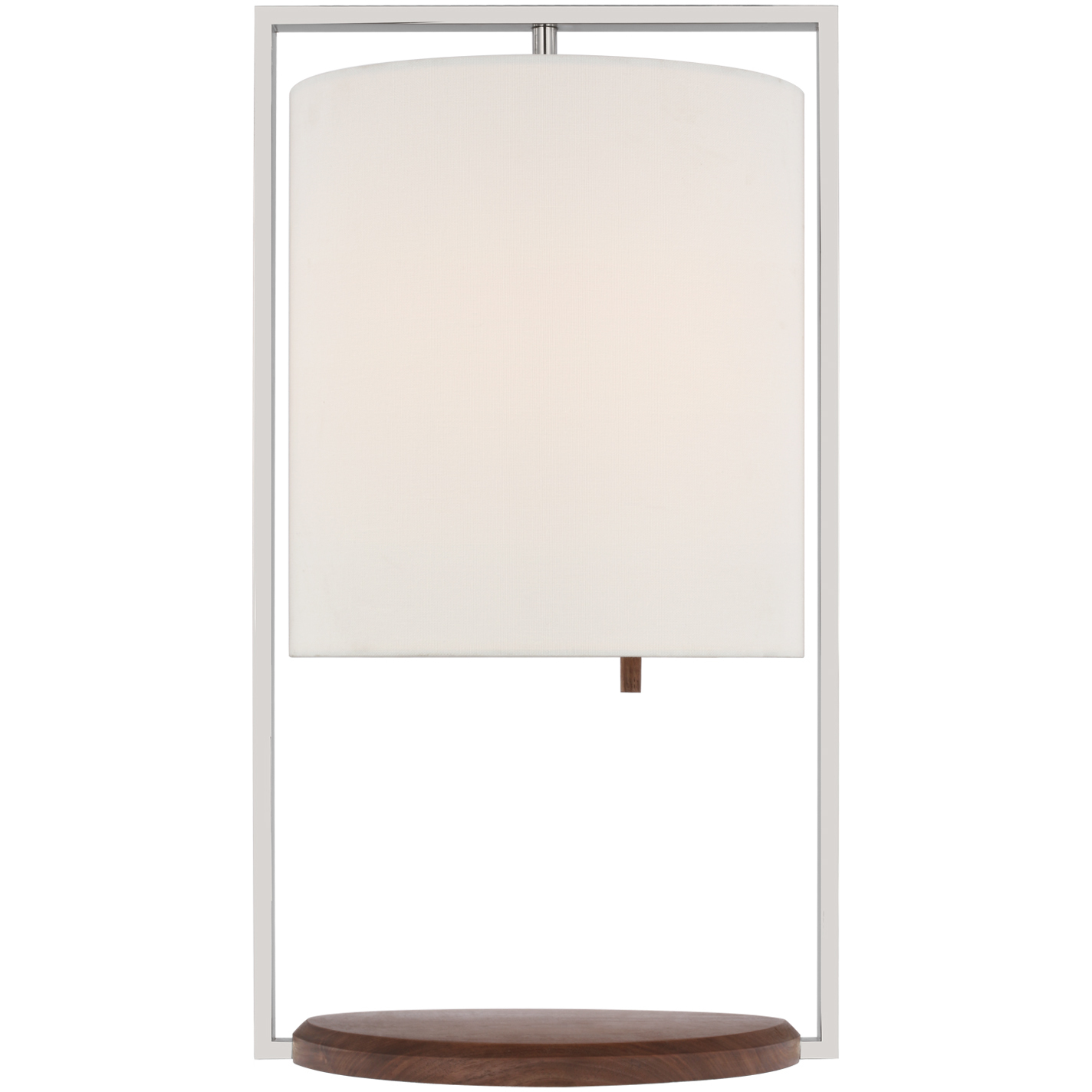 Ray Booth Zenz 21 inch 15 watt Polished Nickel and Walnut Table Lamp Portable Light, Medium