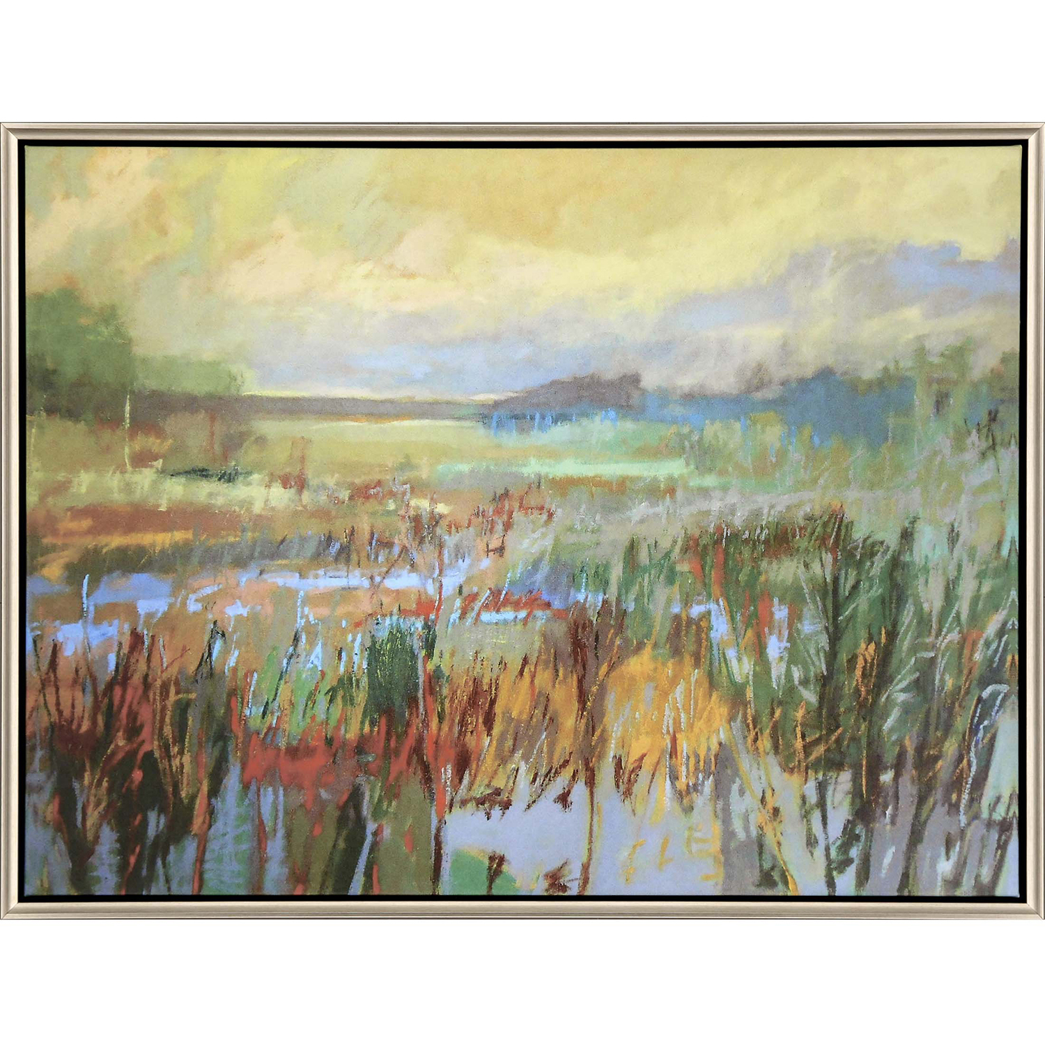 Landscapes Green and Yellow and Orange and Multi Canvas