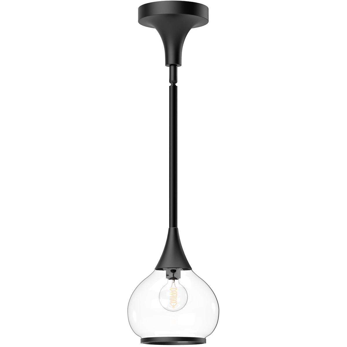 Alora Mood Hazel 1 Light 6.63 inch Matte Black Pendant Ceiling Light in Clear Glass