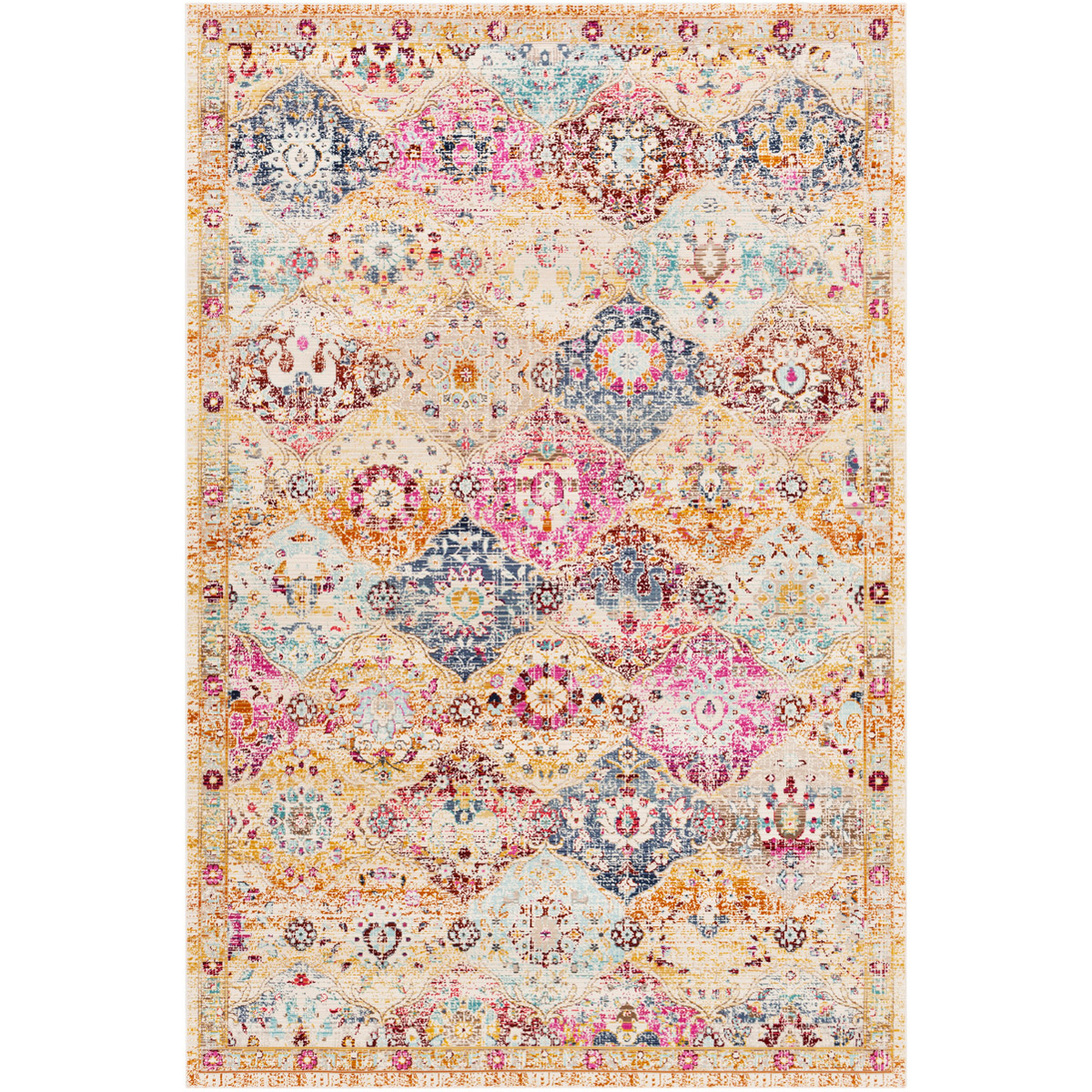 Dublin 94 X 60 inch Bright Pink/Burgundy/Dark Purple/Navy/White Rugs in 5 x 8