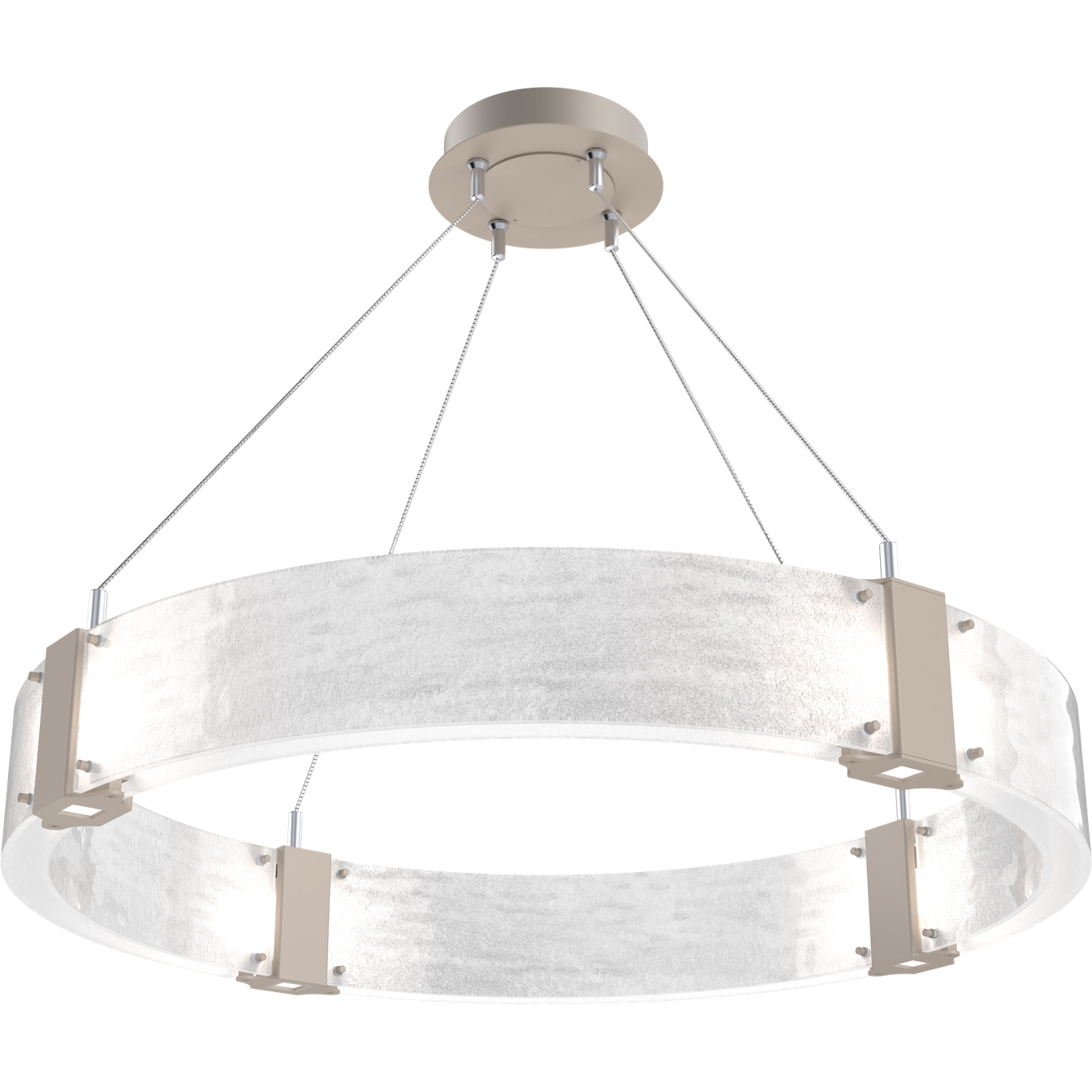 Parallel LED 32.7 inch Beige Silver Chandelier Ceiling Light in Metallic Beige Silver, Clear Granite, 2700K LED, Ring