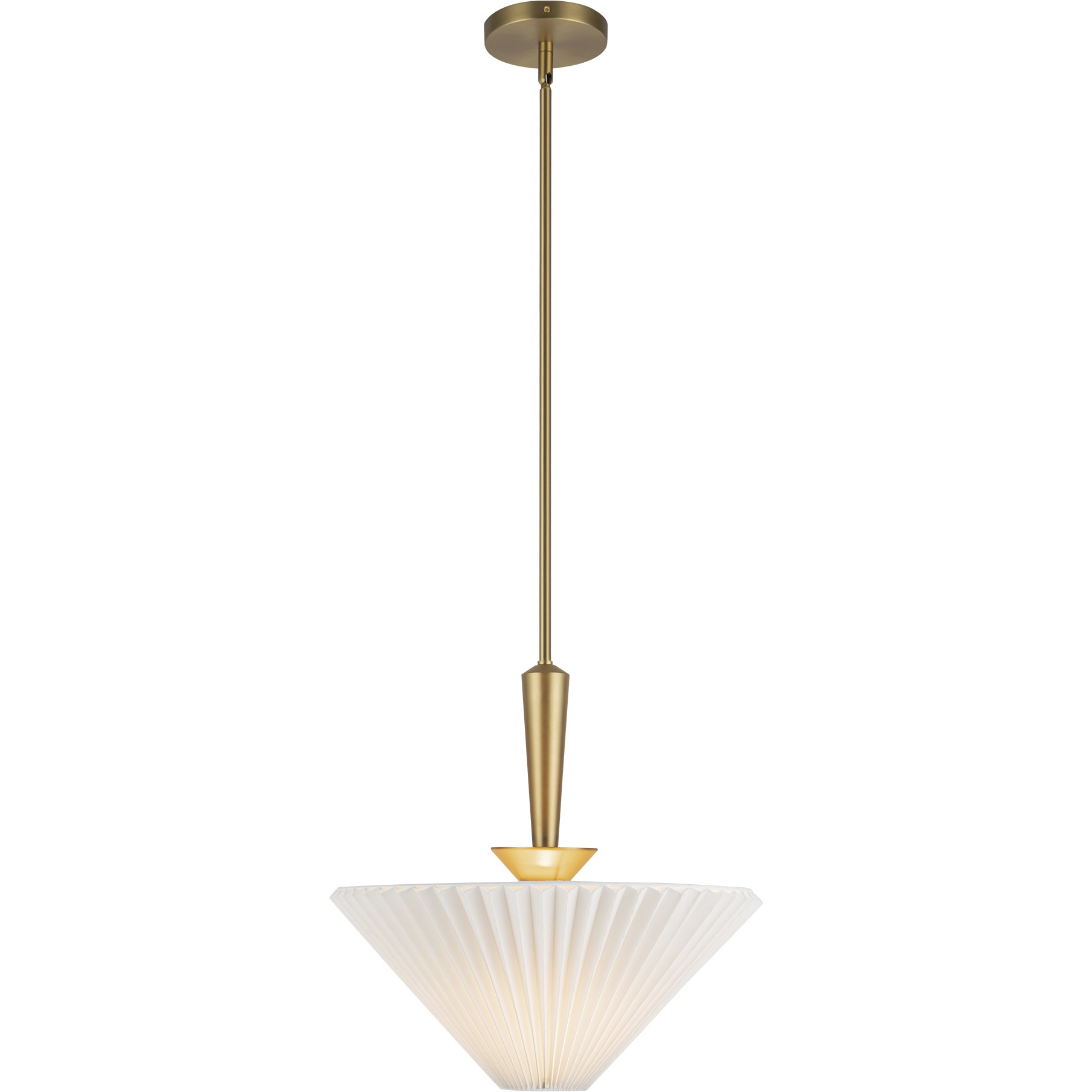 Alora Mood Bridgette 1 Light 16.38 inch Brushed Gold and Folded White Pendant Ceiling Light in Linen Shade