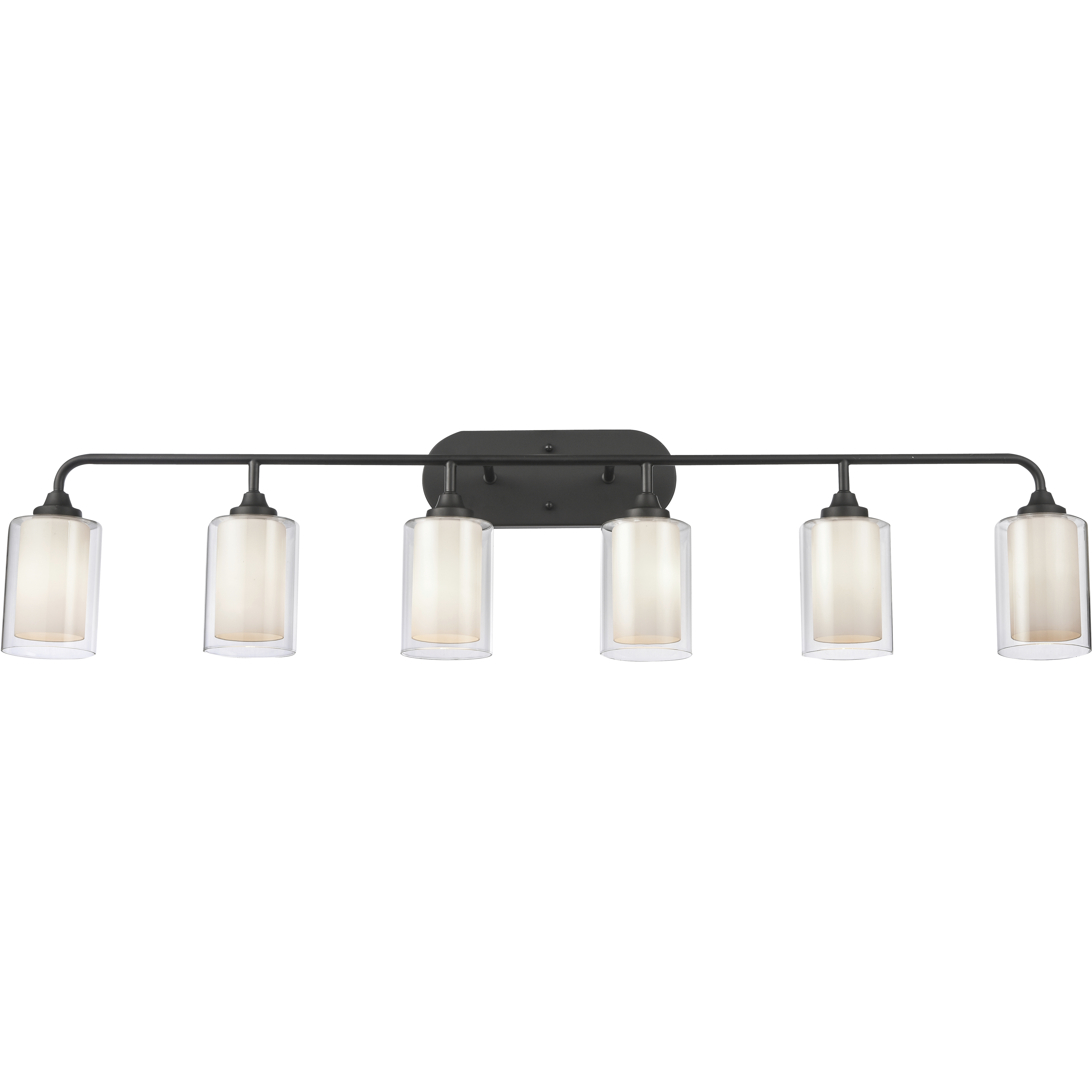 Auralume Fairbank 6 Light 48 inch Matte Black Bath Vanity Light Wall Light in Incandescent