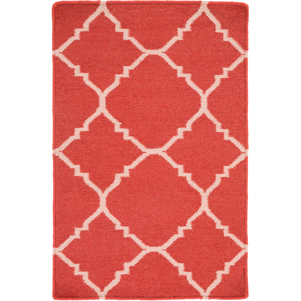 Frontier 36 X 24 inch Bright Red, Ivory Rug