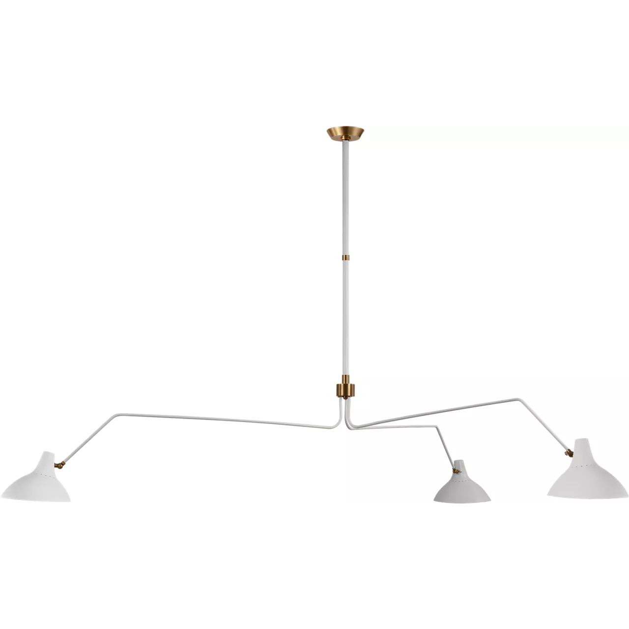 AERIN Charlton 3 Light 96 inch White Triple Arm Chandelier Ceiling Light, Grande