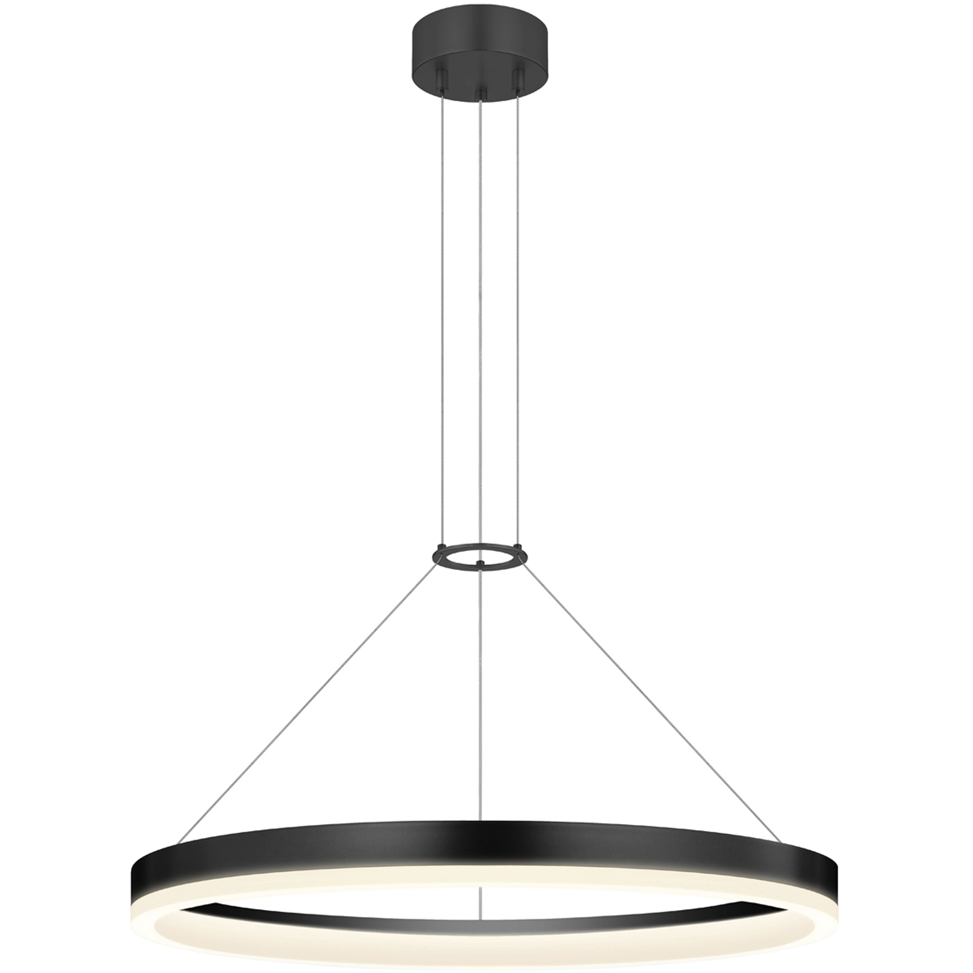 Corona LED 23.75 inch Satin Black Pendant Ceiling Light in Standard Suspension