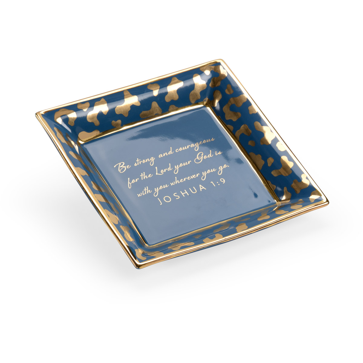 Shayla Copas 5 inch Blue Glaze/Metallic Gold Plate