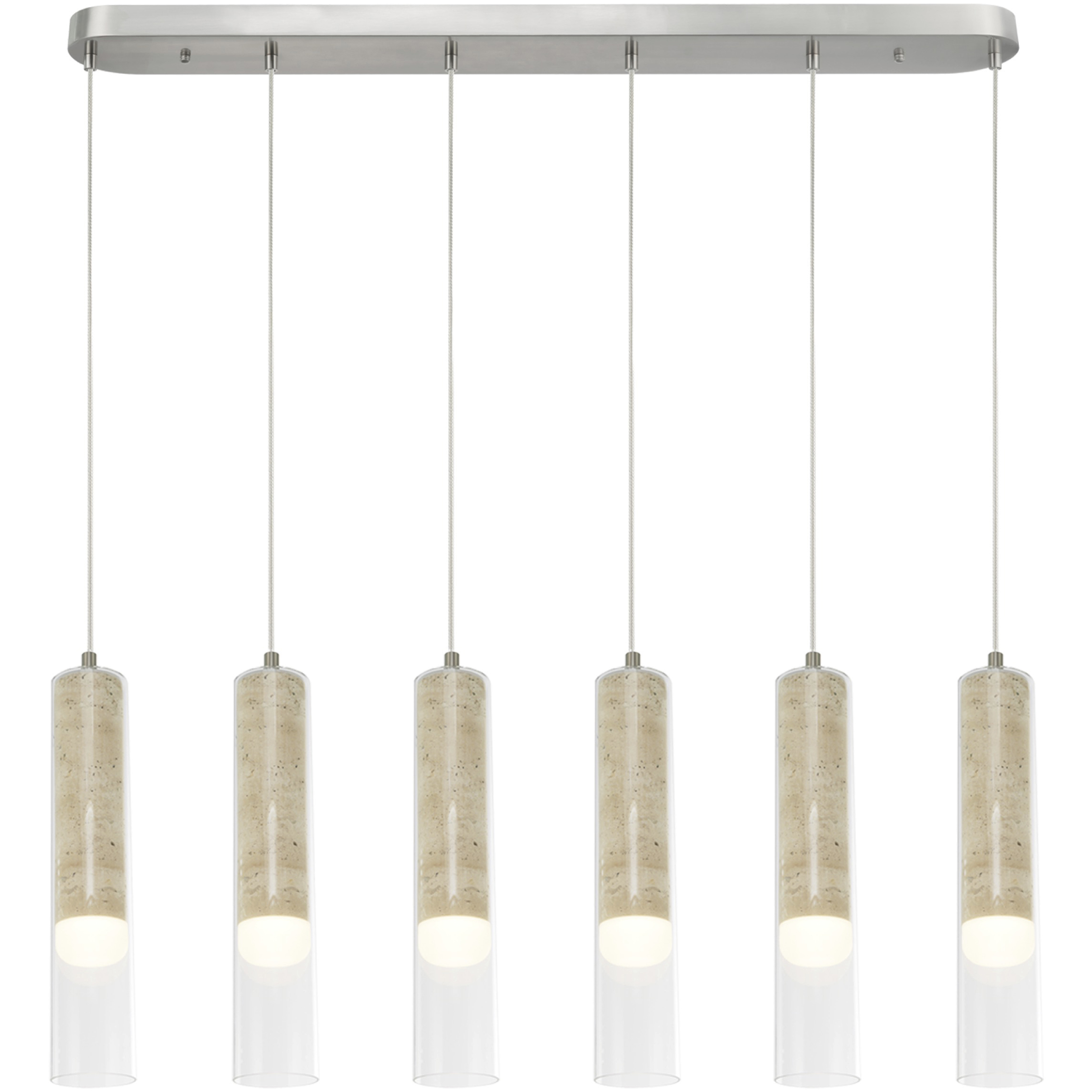 Zara LED 40.16 inch Brushed Nickel Linear Island Pendant Ceiling Light