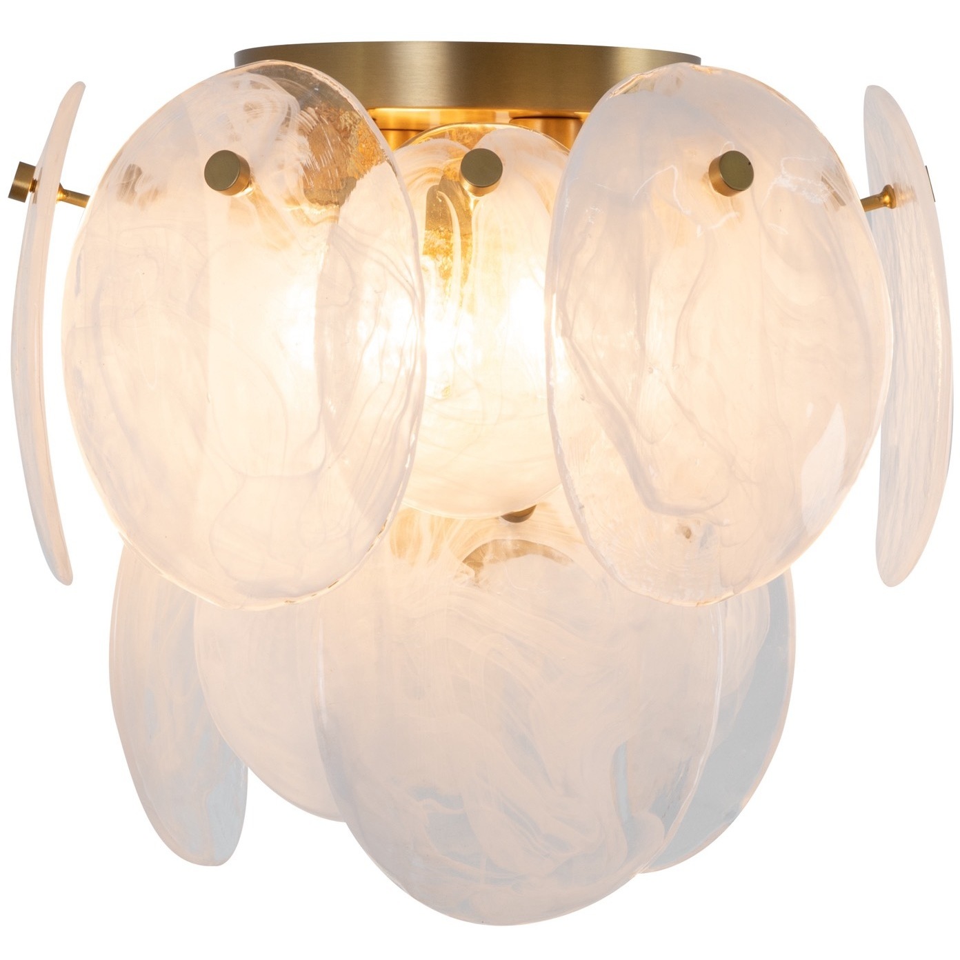 Lily 3 Light 13.19 inch Brushed Brass Semi Flush Mount Ceiling Light