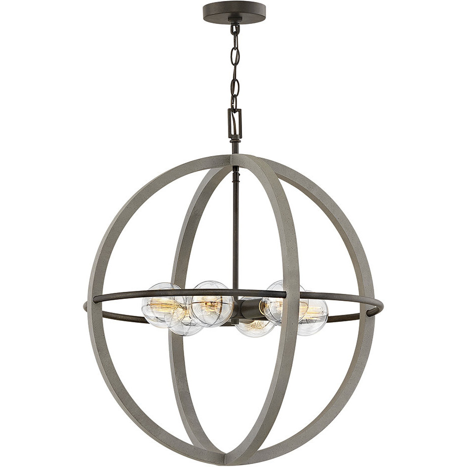 Bodie 6 Light 25 inch Dark Cement with Bronze Indoor Chandelier Ceiling Light