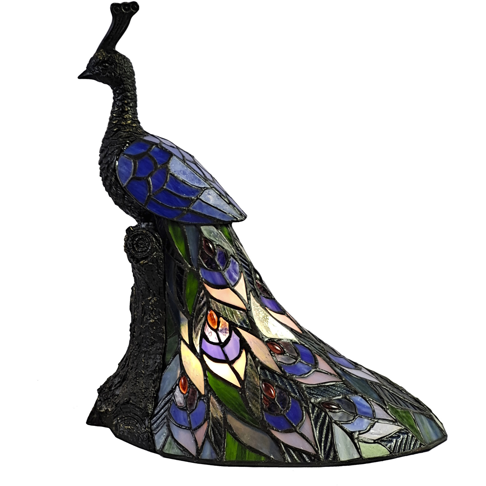 Galana Blue Peacock 16 inch 25.00 watt Bronze Accent Lamp Portable Light