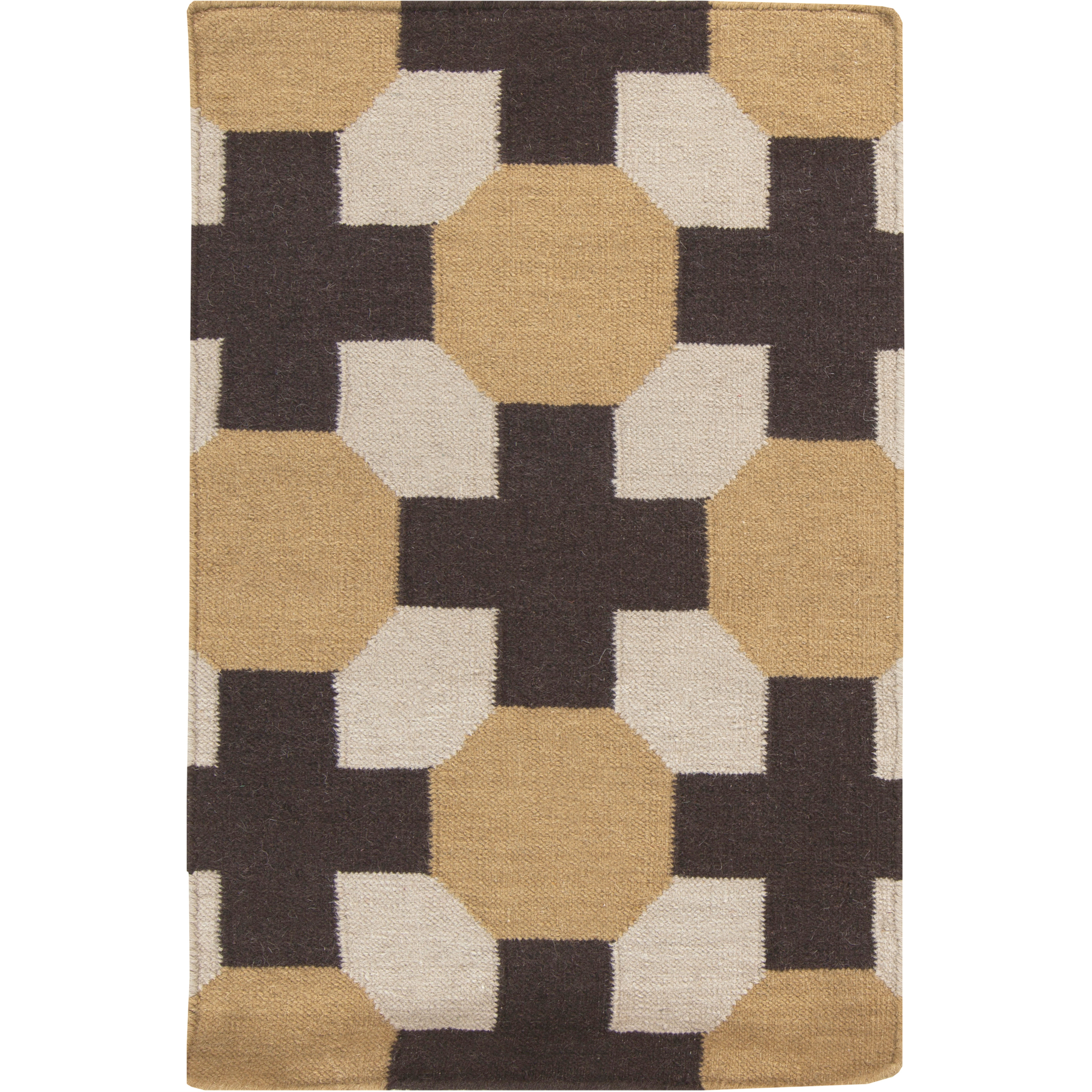 Archive 36 X 24 inch Tan, Dark Brown, Ivory Rug