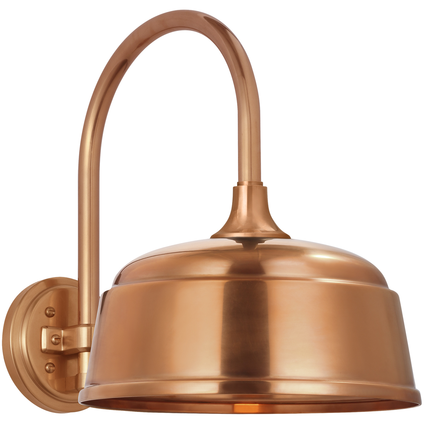 Thomas O'Brien Academy Barn Light LED 15 inch Soft Copper Arched Mack Barn Light in 12.5" Soft Copper Rockhouse Shade