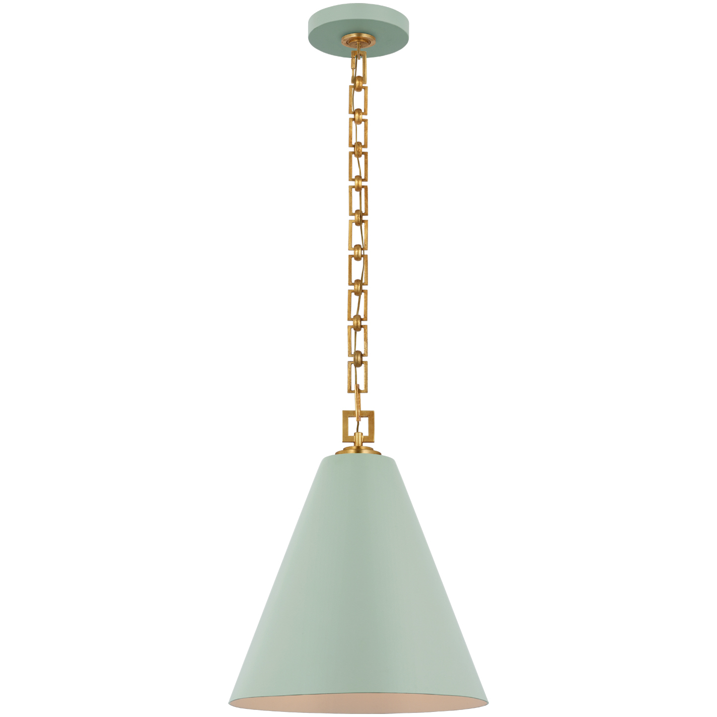 Julie Neill Theo LED 14.25 inch Pale Blue and Gild Pendant Ceiling Light